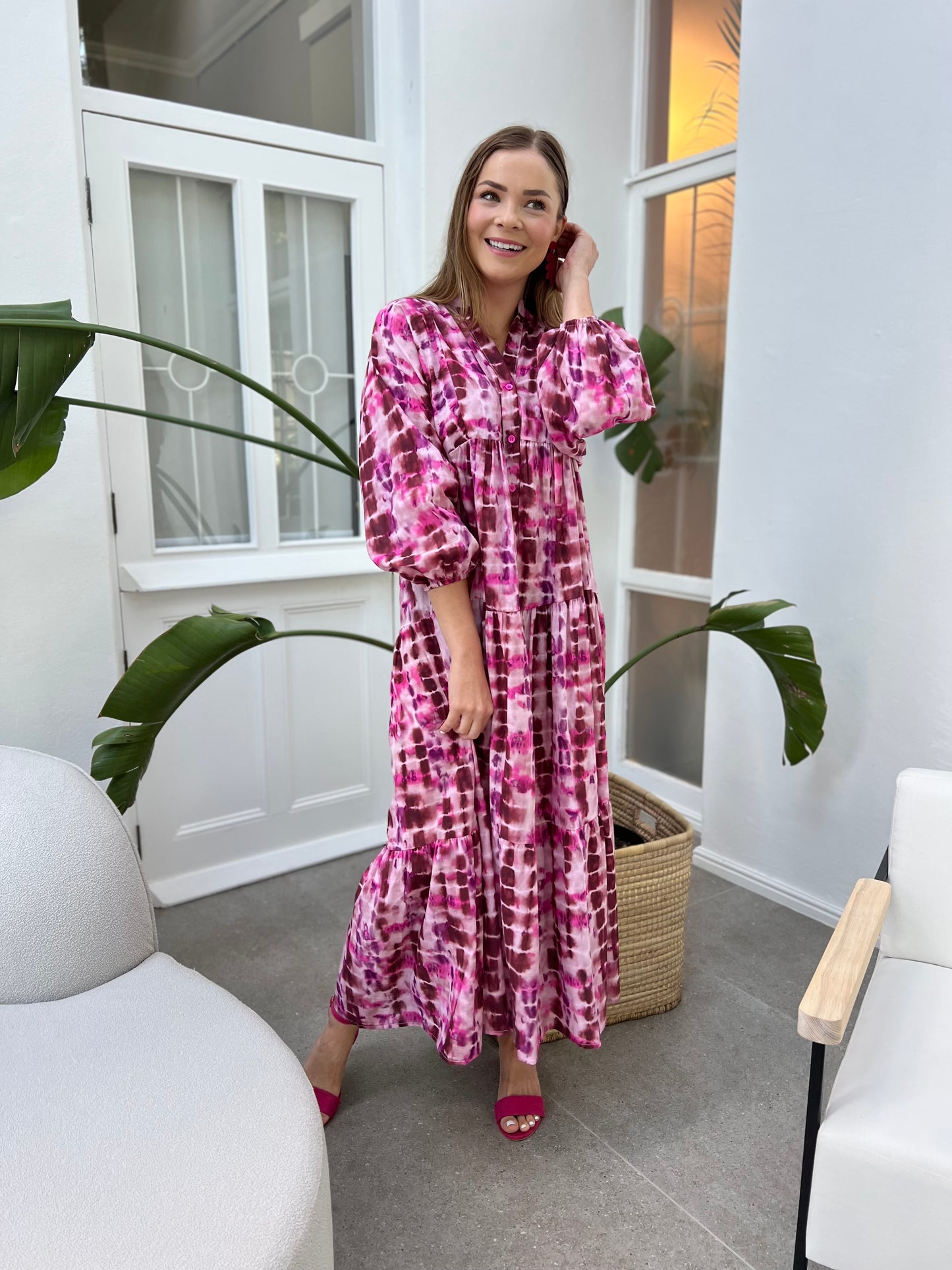 Jenna dress - Pink Snake