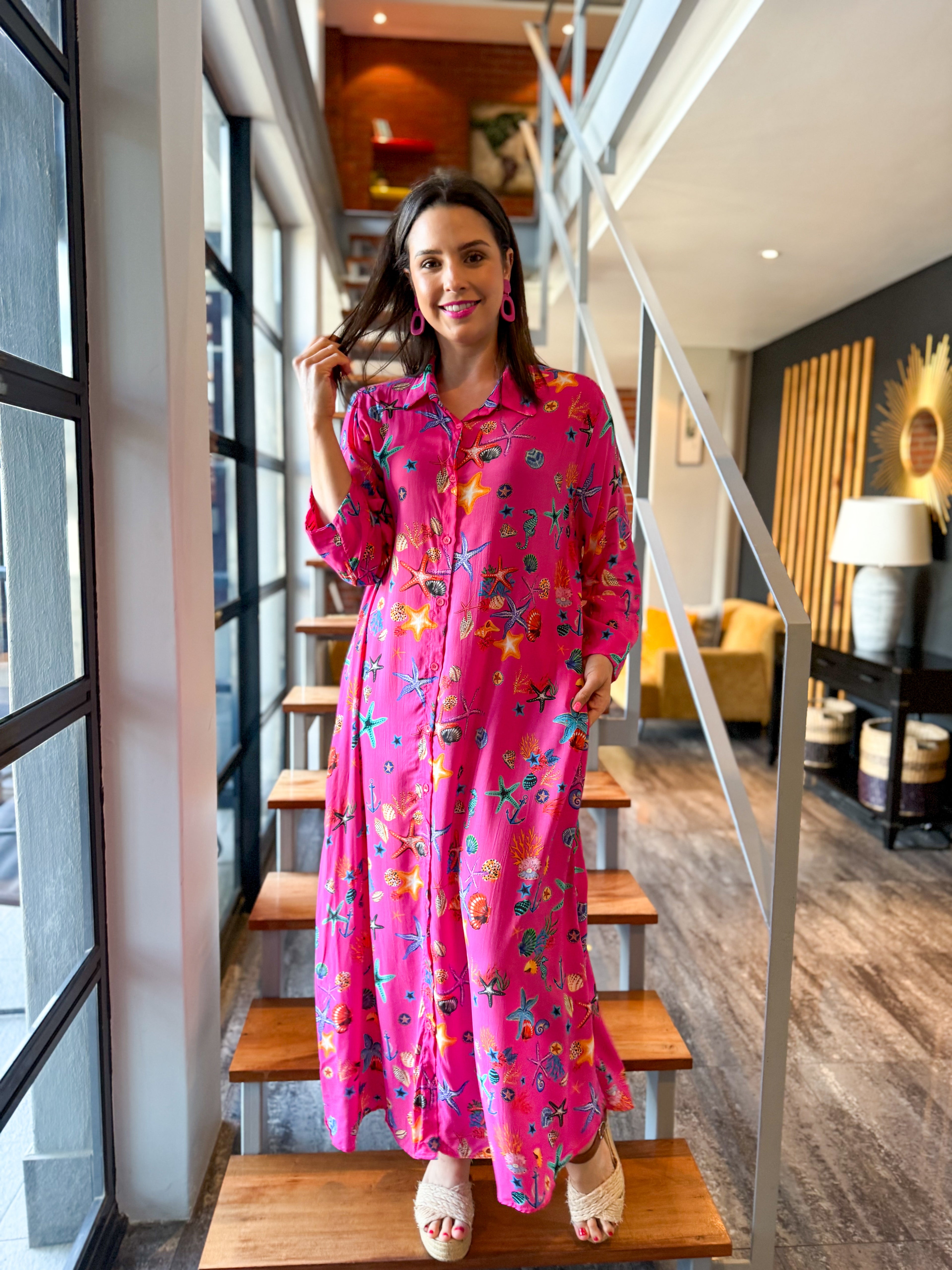Amanda dress - Pink sea soul
