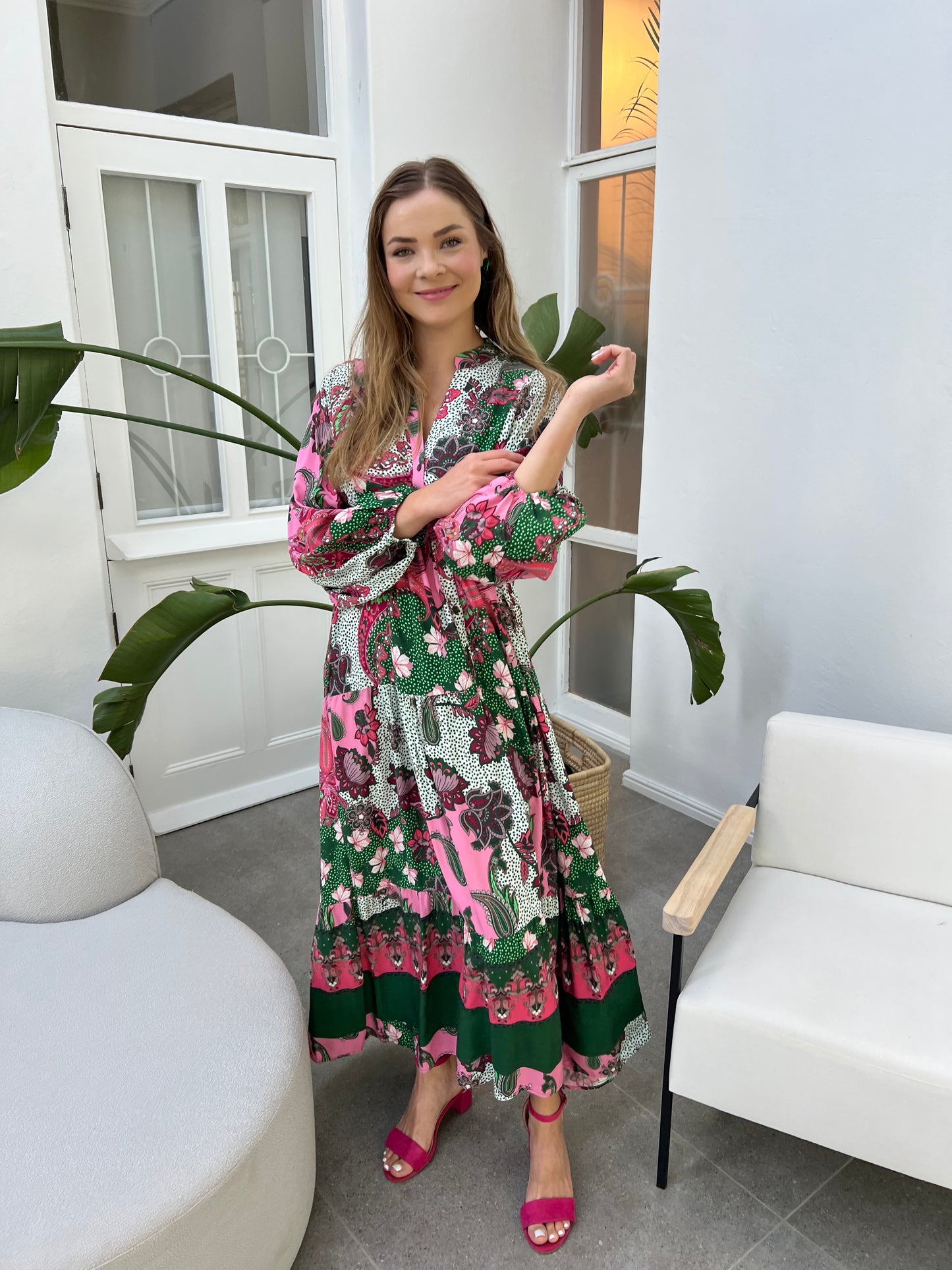 Jenna dress - Pink paisley