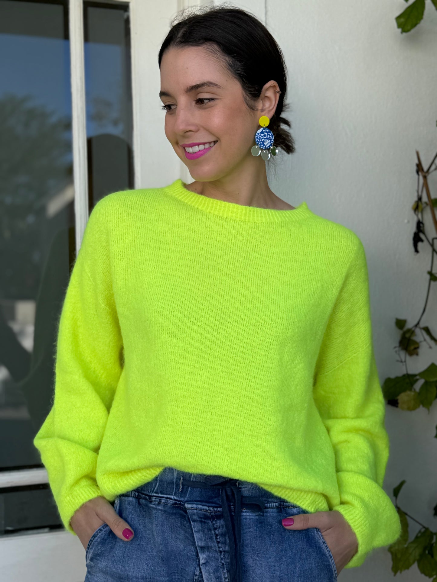 Baby alpaca knit - Neon yellow