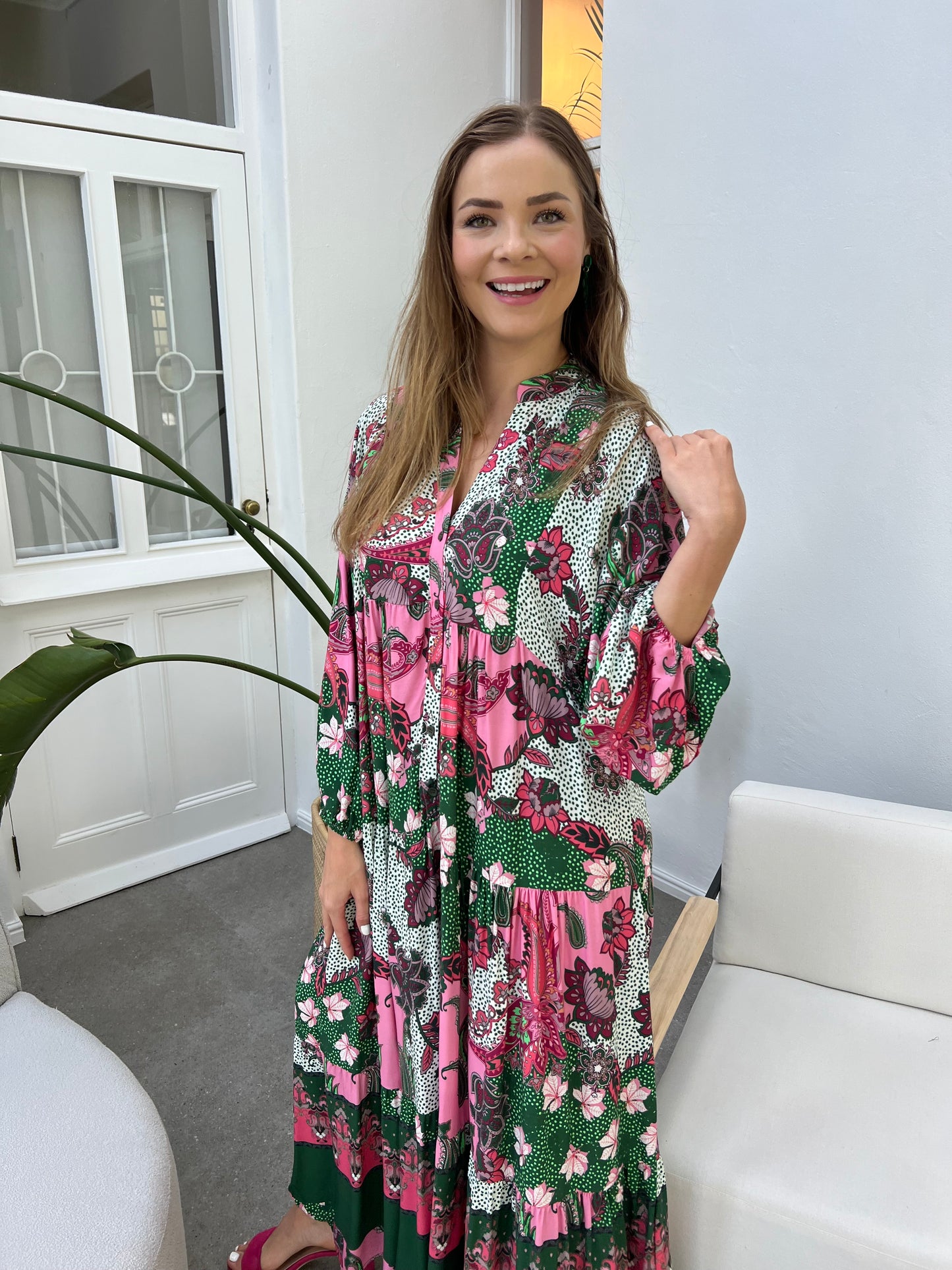 Jenna dress - Pink paisley