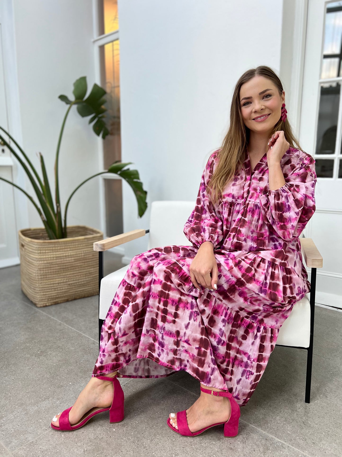 Jenna dress - Pink Snake