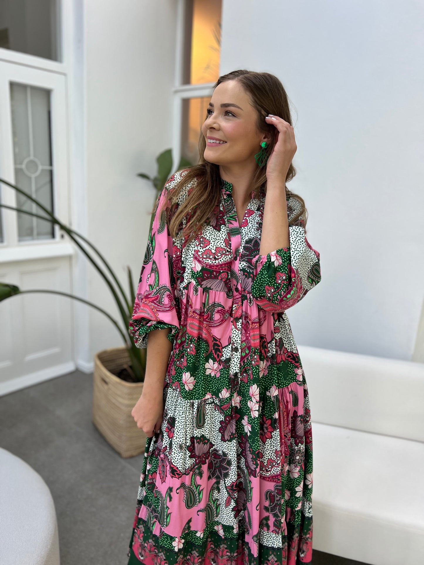 Jenna dress - Pink paisley