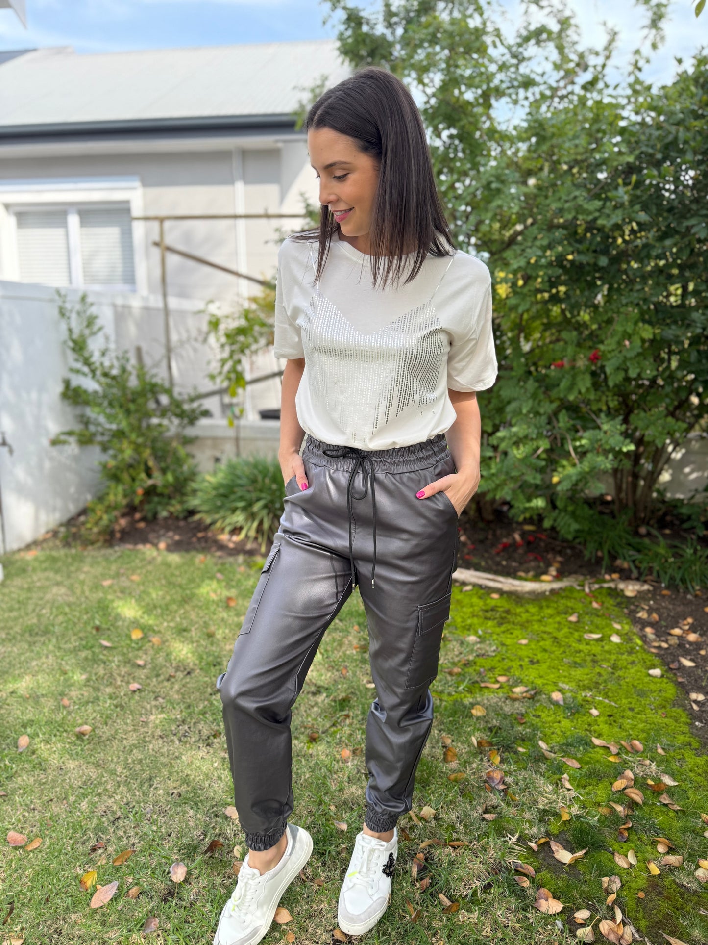 Italian cargo pants - Gun metal