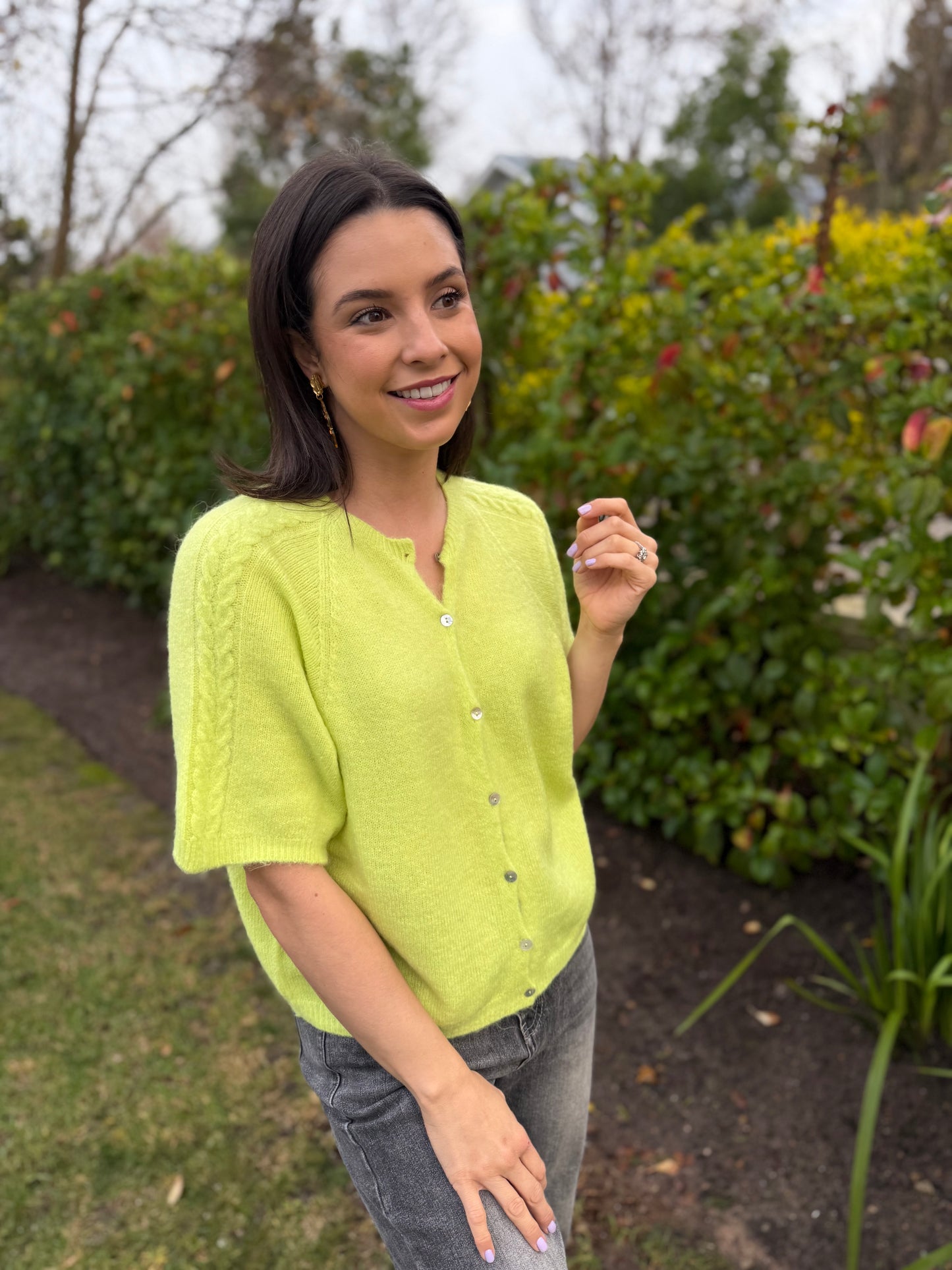 Baby alpaca knit (Braid) - Lime