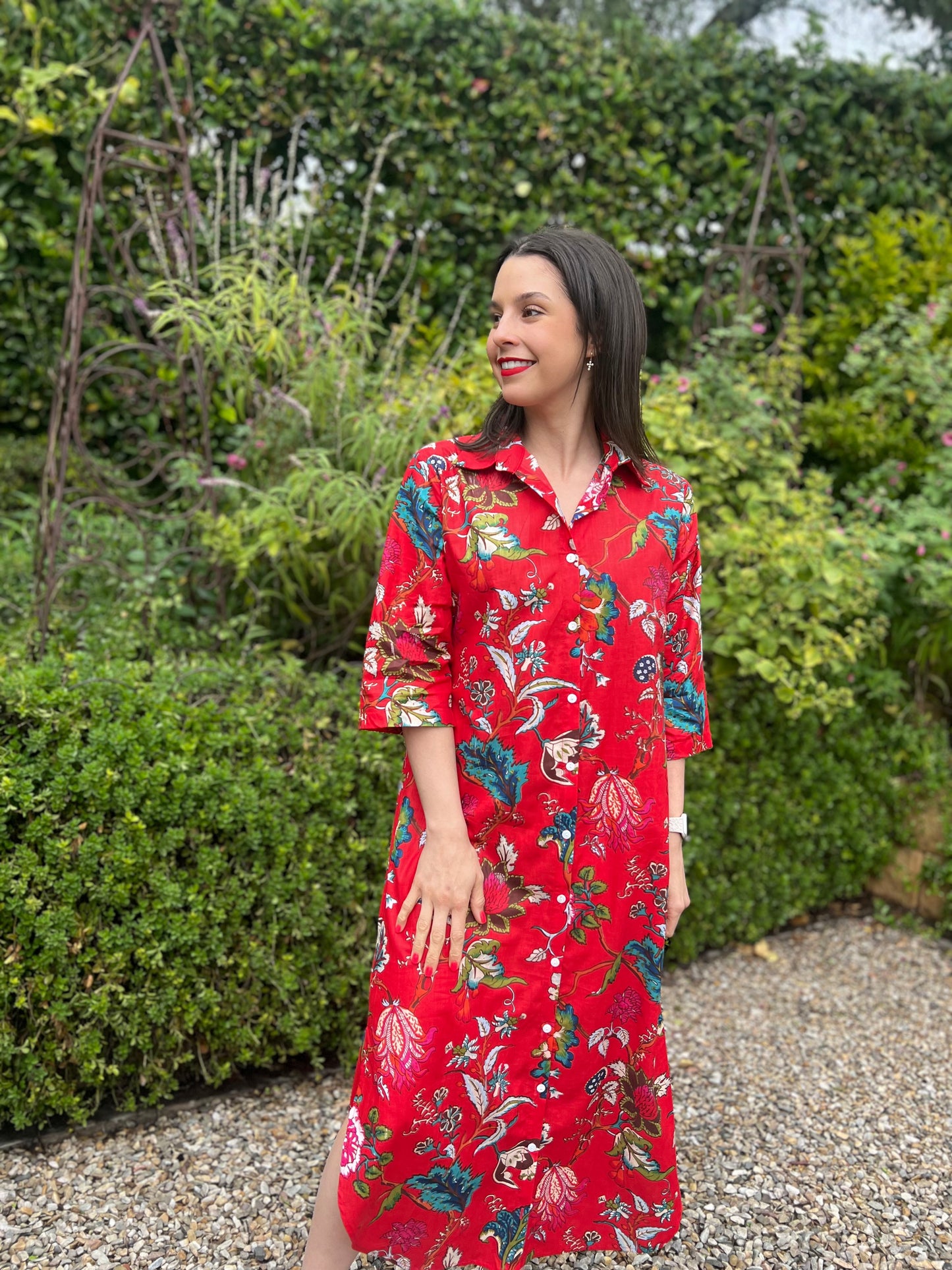 Jennifer dress - Red floral