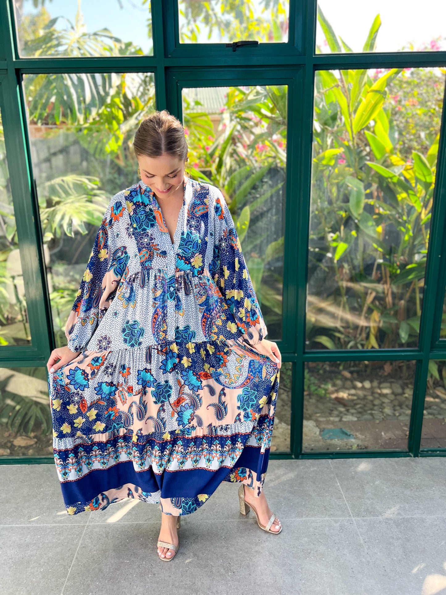 Jenna dress - Blue paisley