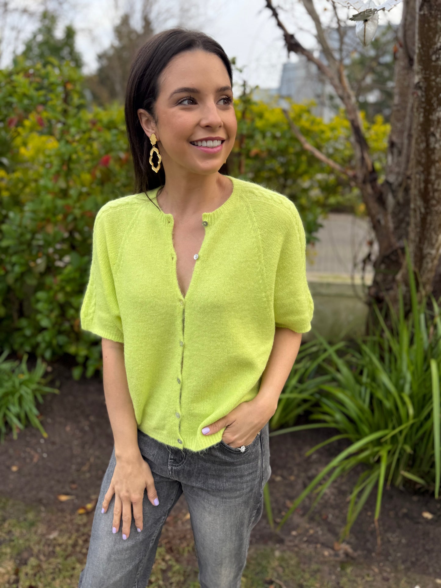 Baby alpaca knit (Braid) - Lime