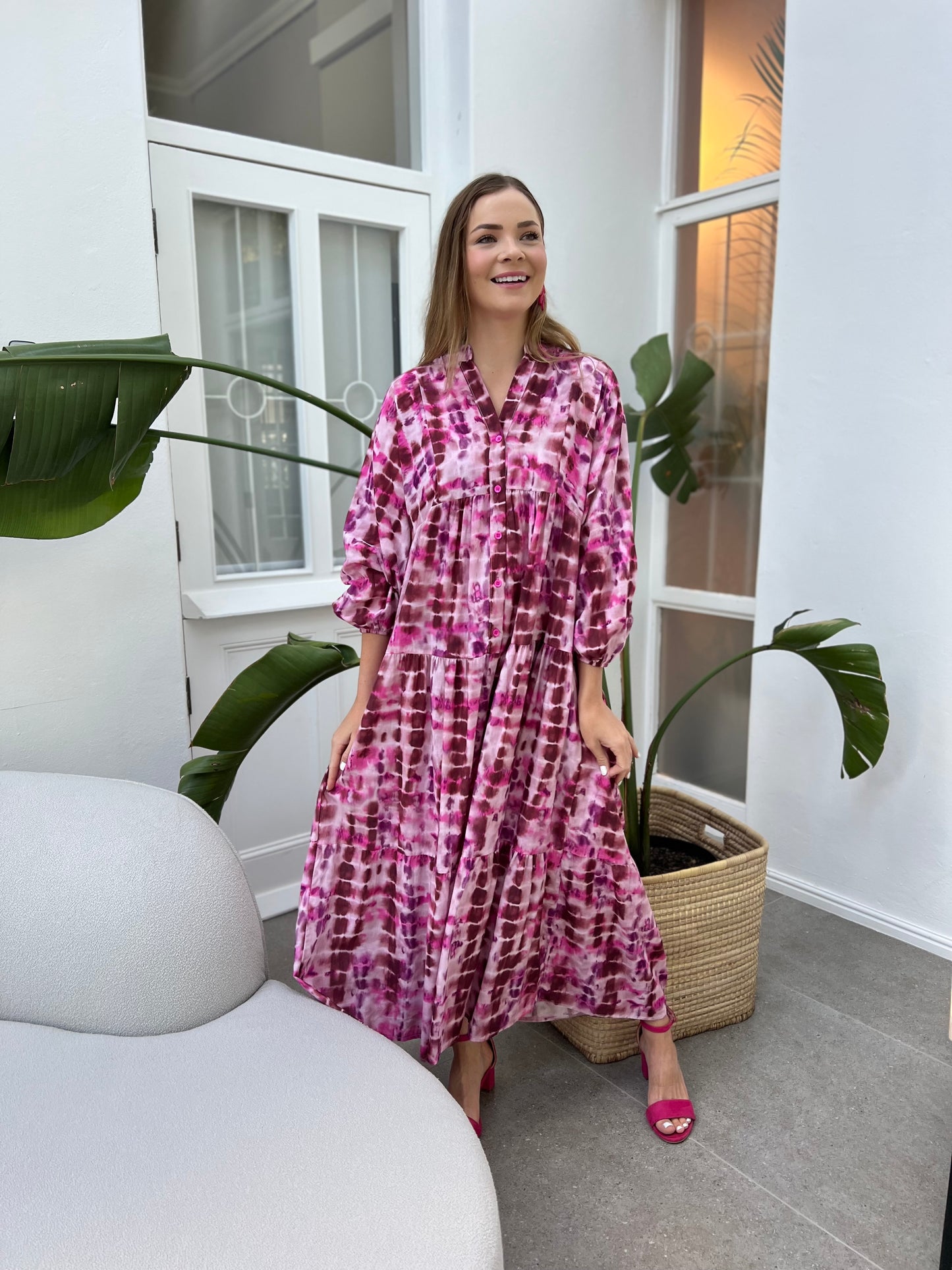 Jenna dress - Pink Snake