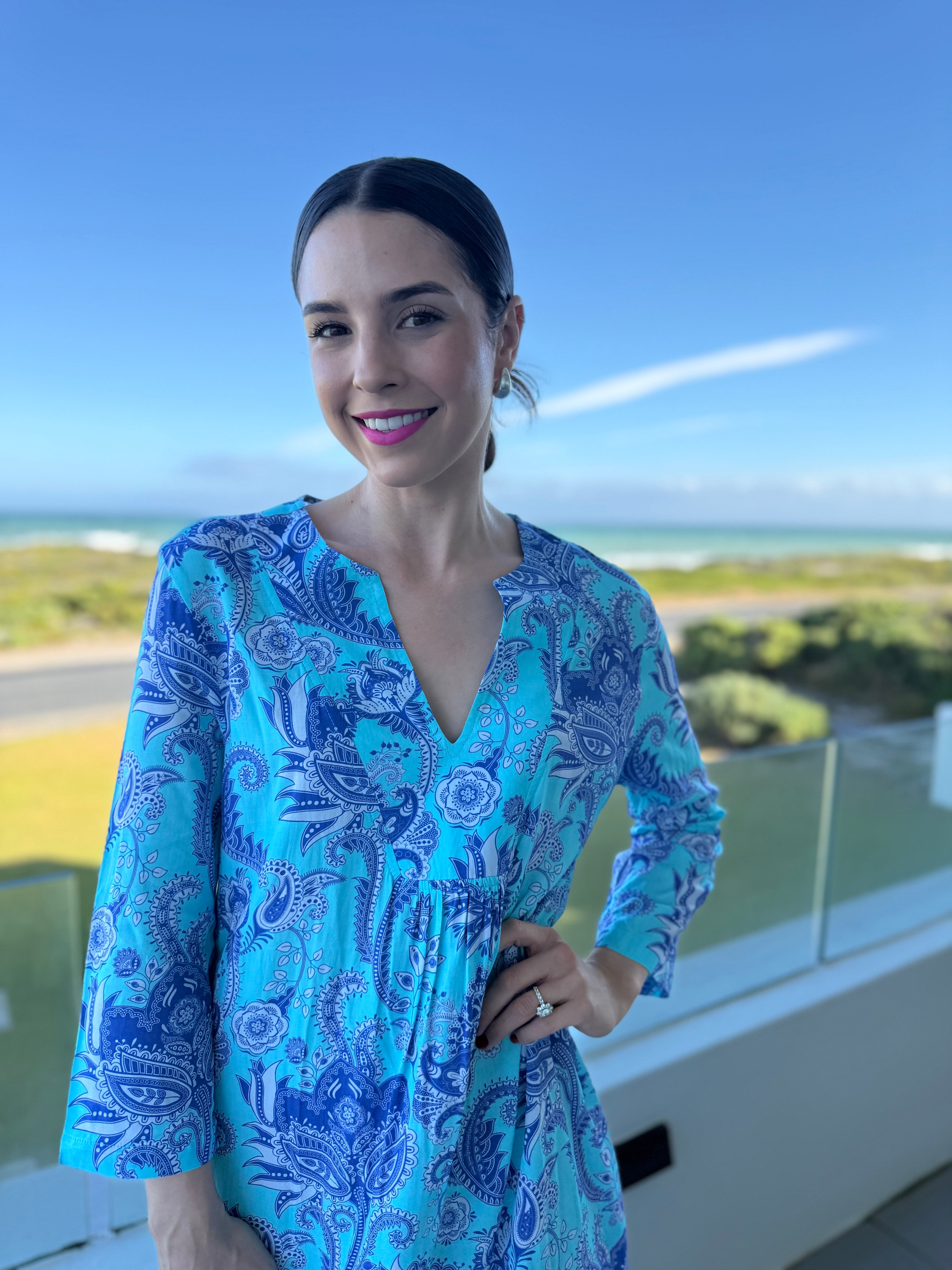 Vicky dress - Blue paisley