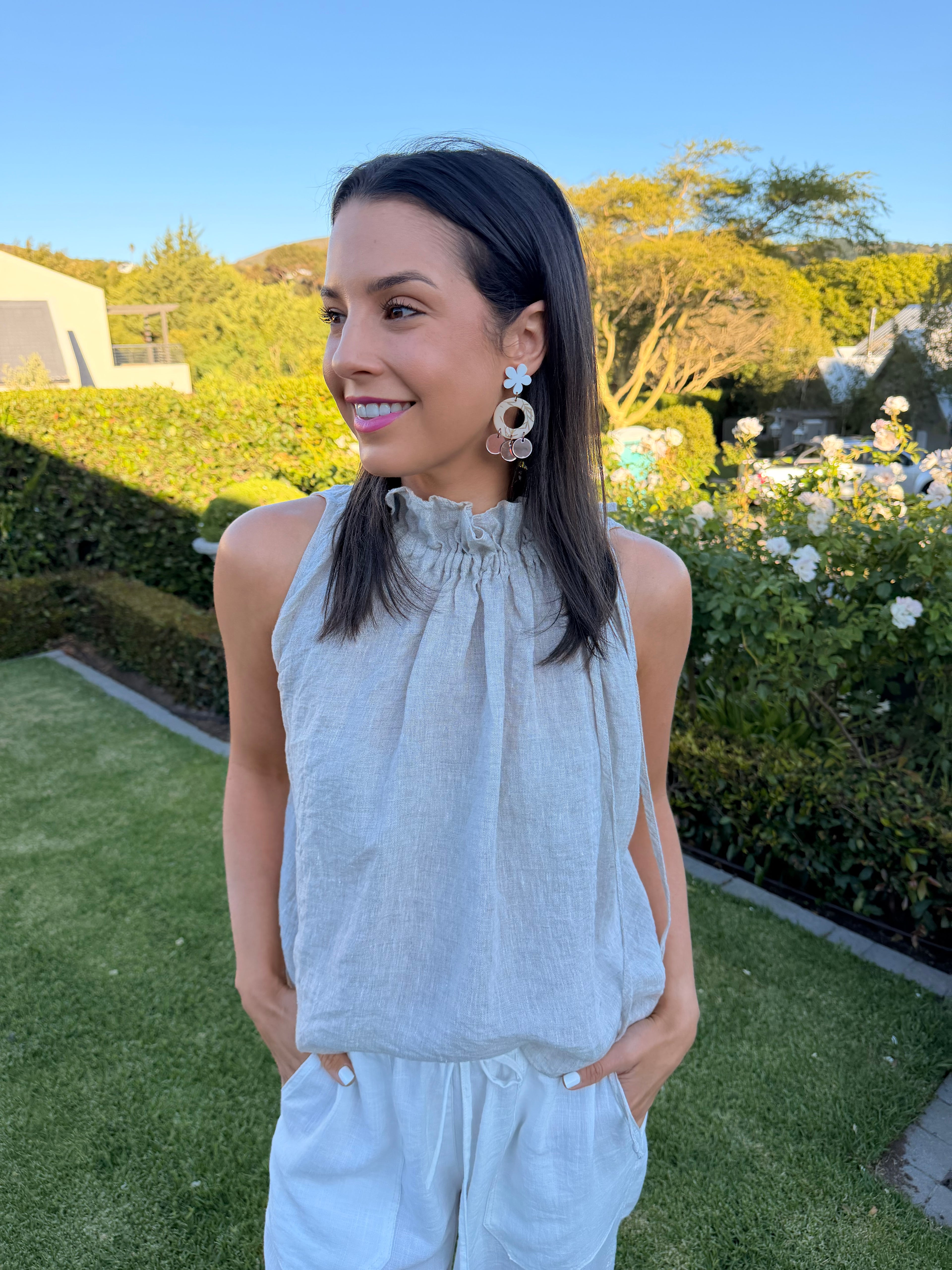 Italian linen top - Sand