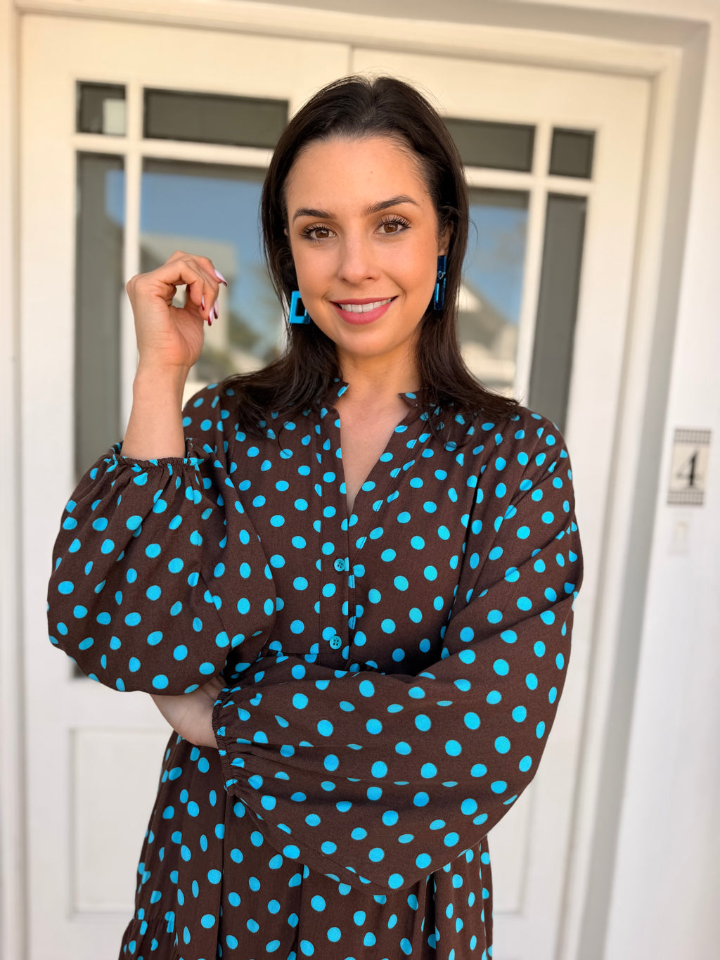 Jenna dress - Brown polka dots