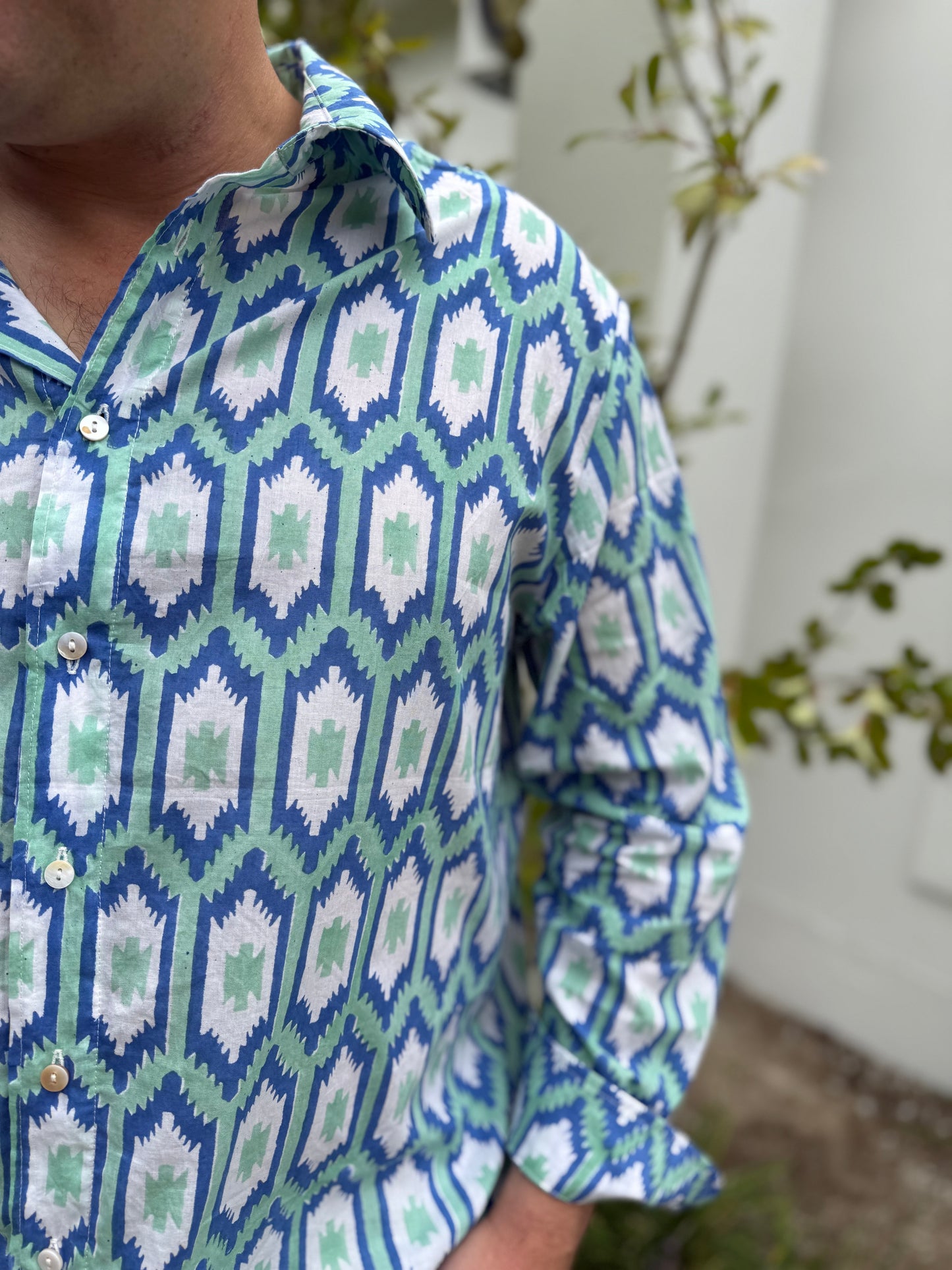Johan shirt - Blue ikat