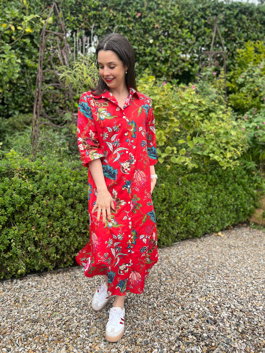 Jennifer dress - Red floral