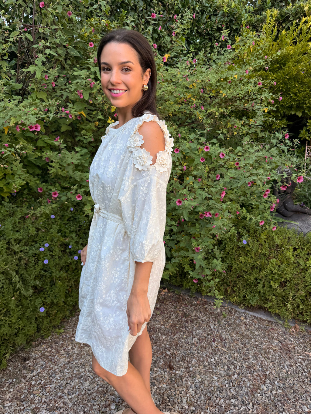 Liliana Italian dress - Cream anglaise