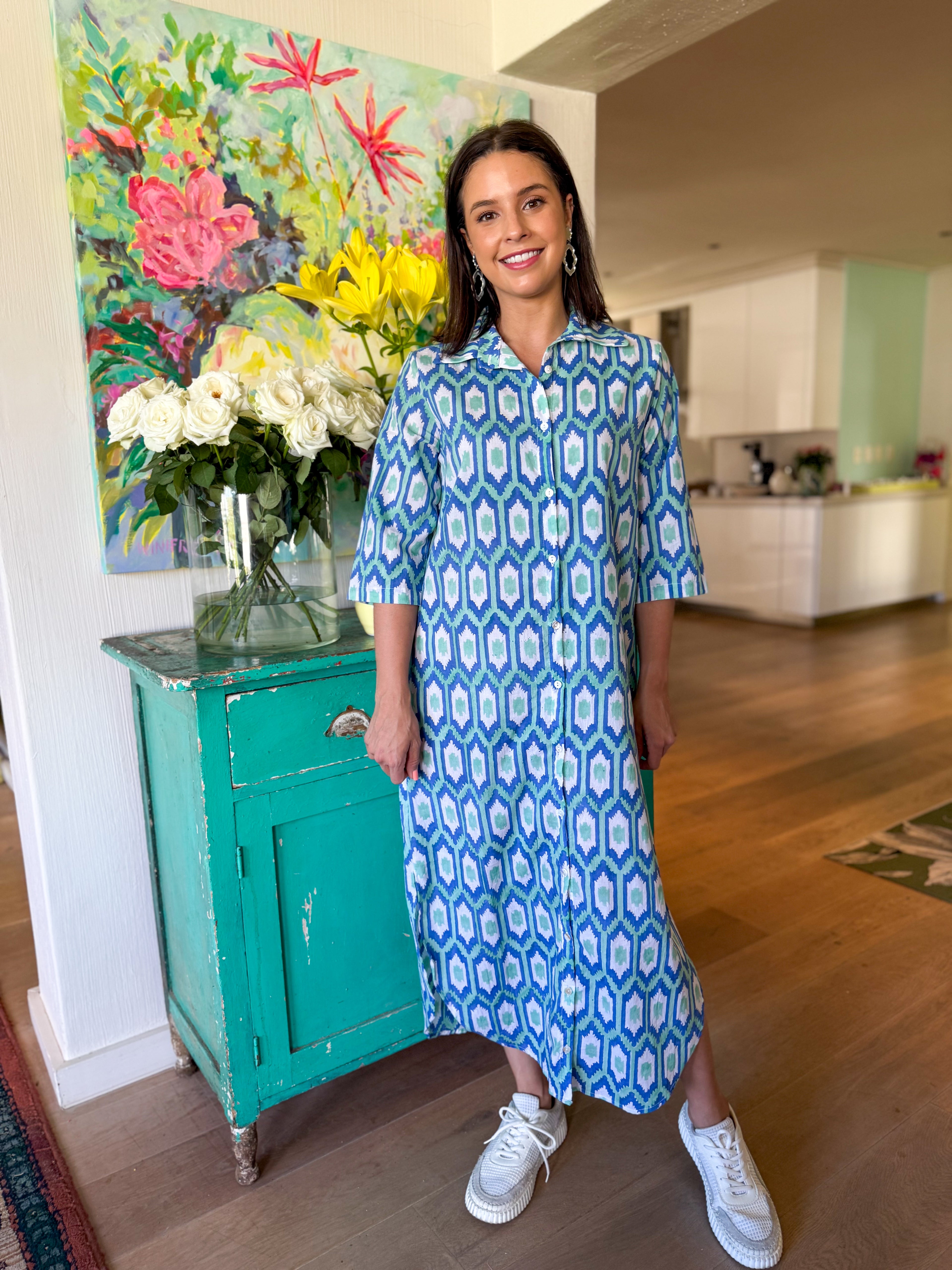 Jennifer - blue ikat