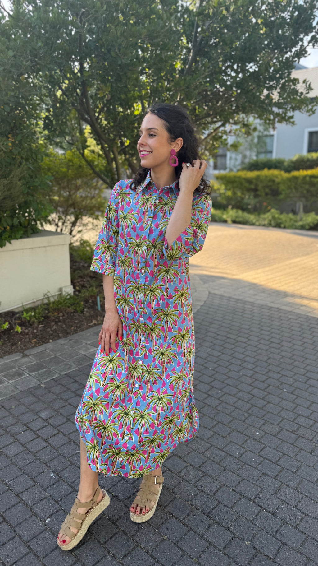 Jennifer dress - Blue palm