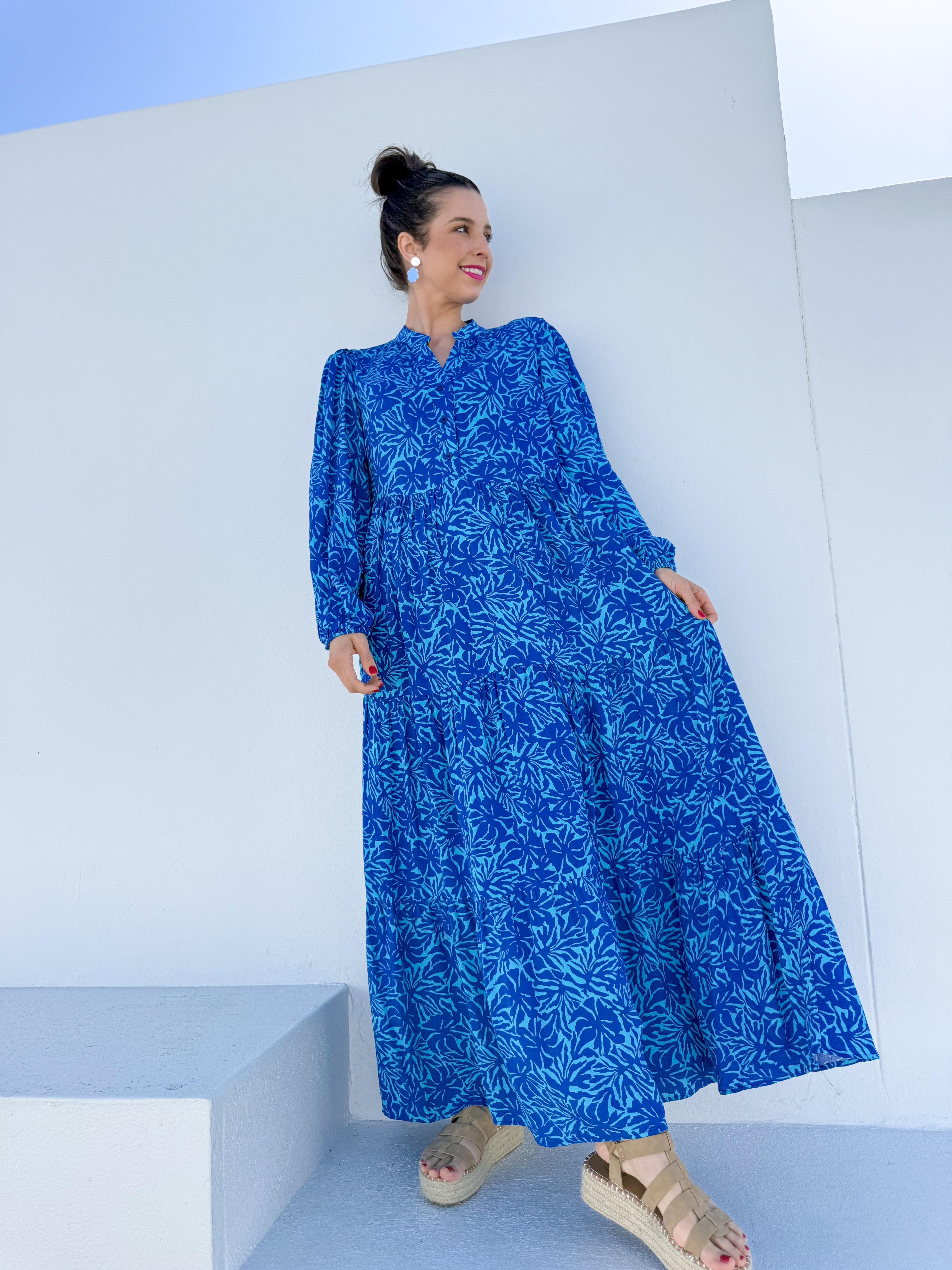 Thea dress - Blue floral