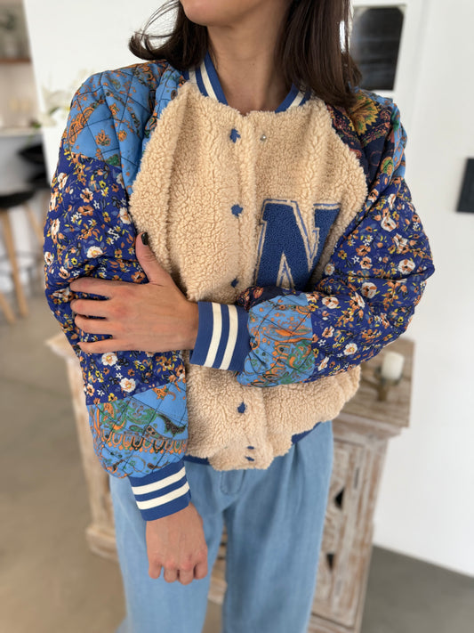Teddy bomber jacket - Blue