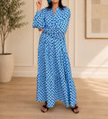 Jenna dress - Blue polka dots