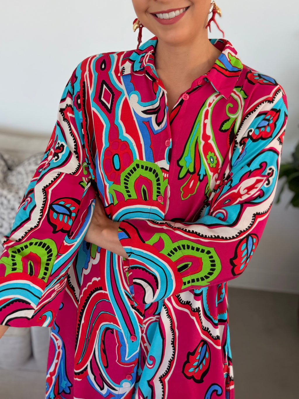 Gerda dress - Pink paisley