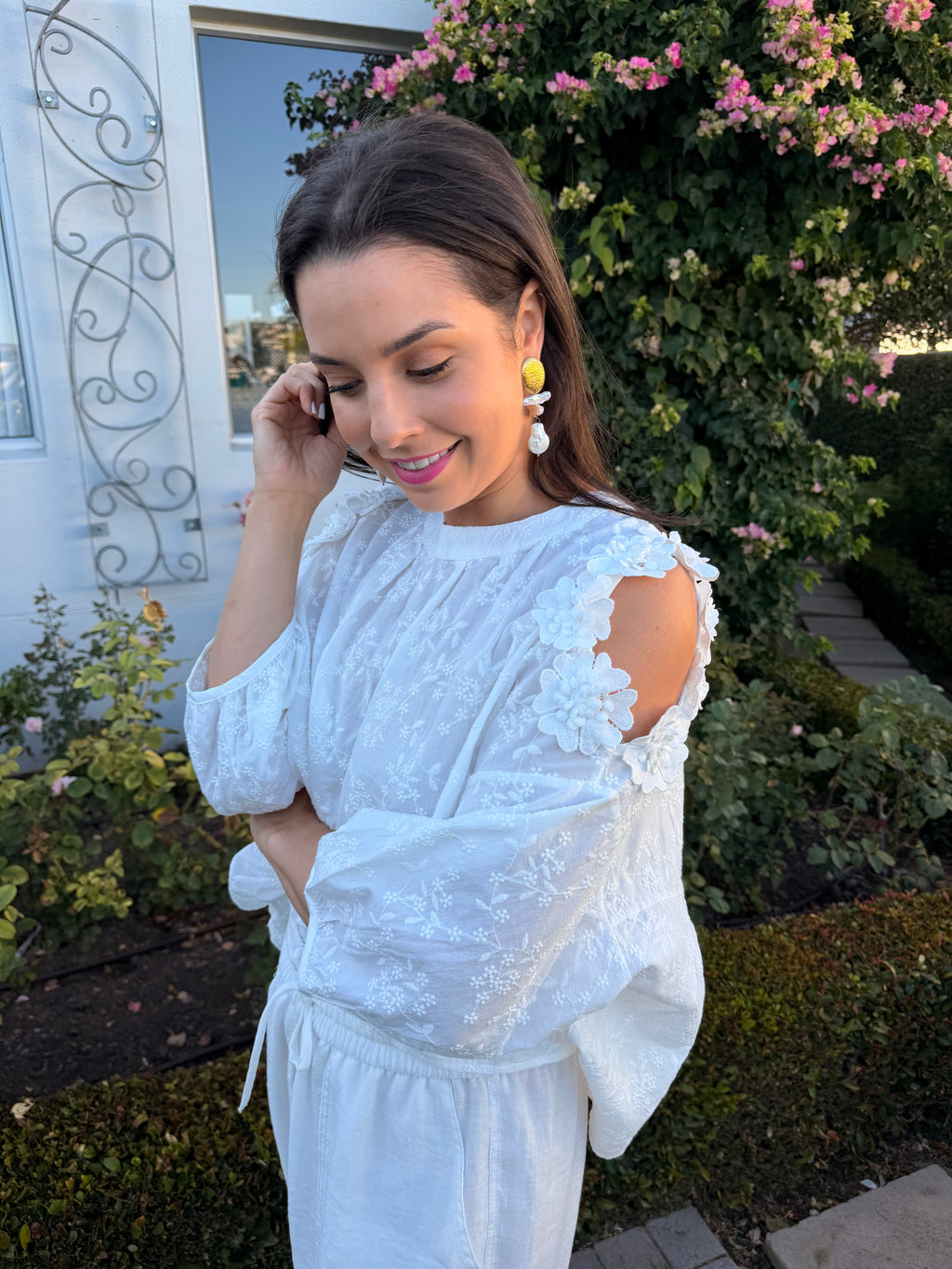 Christine Italian blouse - White anglaise