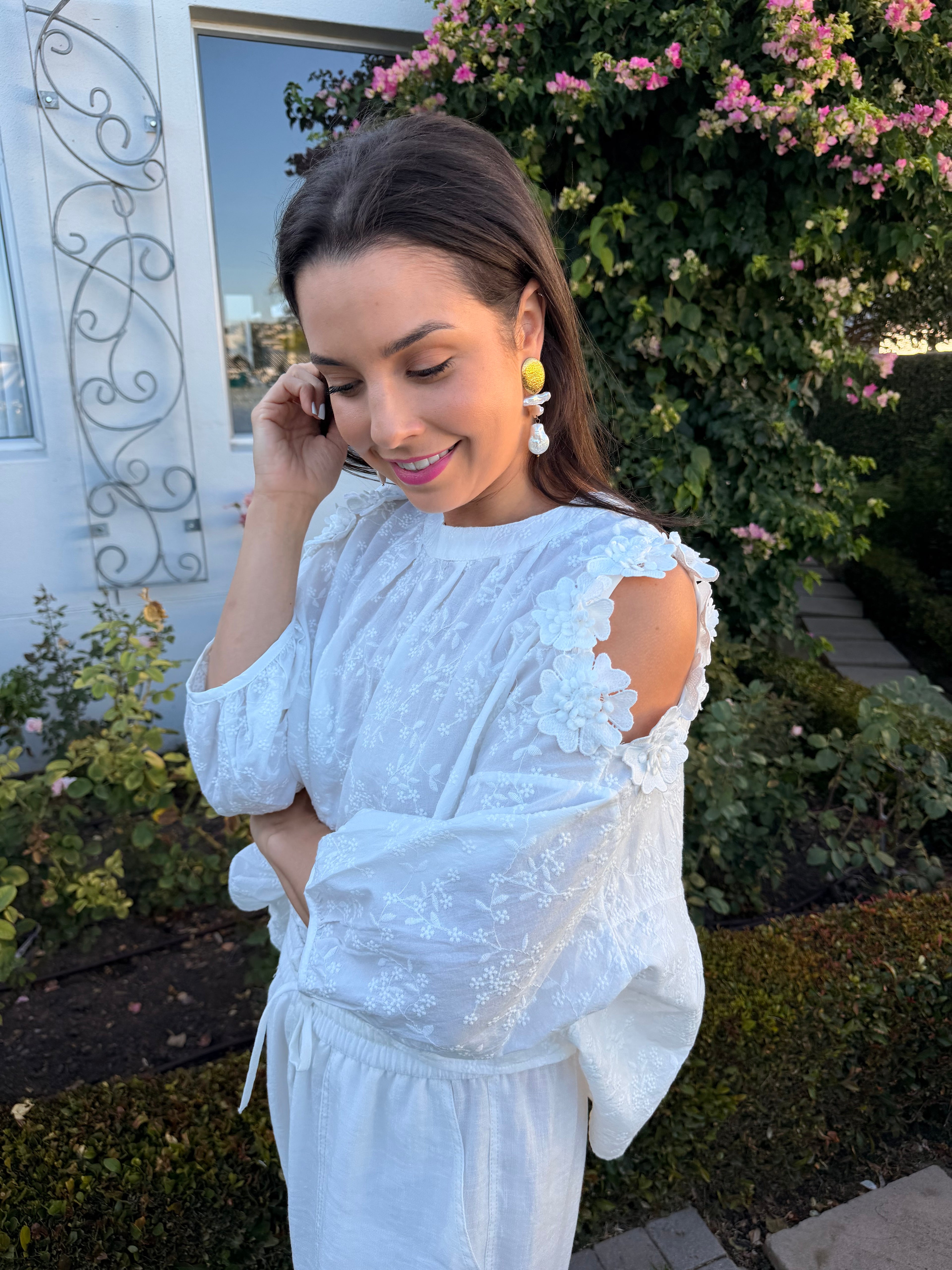 Christine Italian blouse - White anglaise