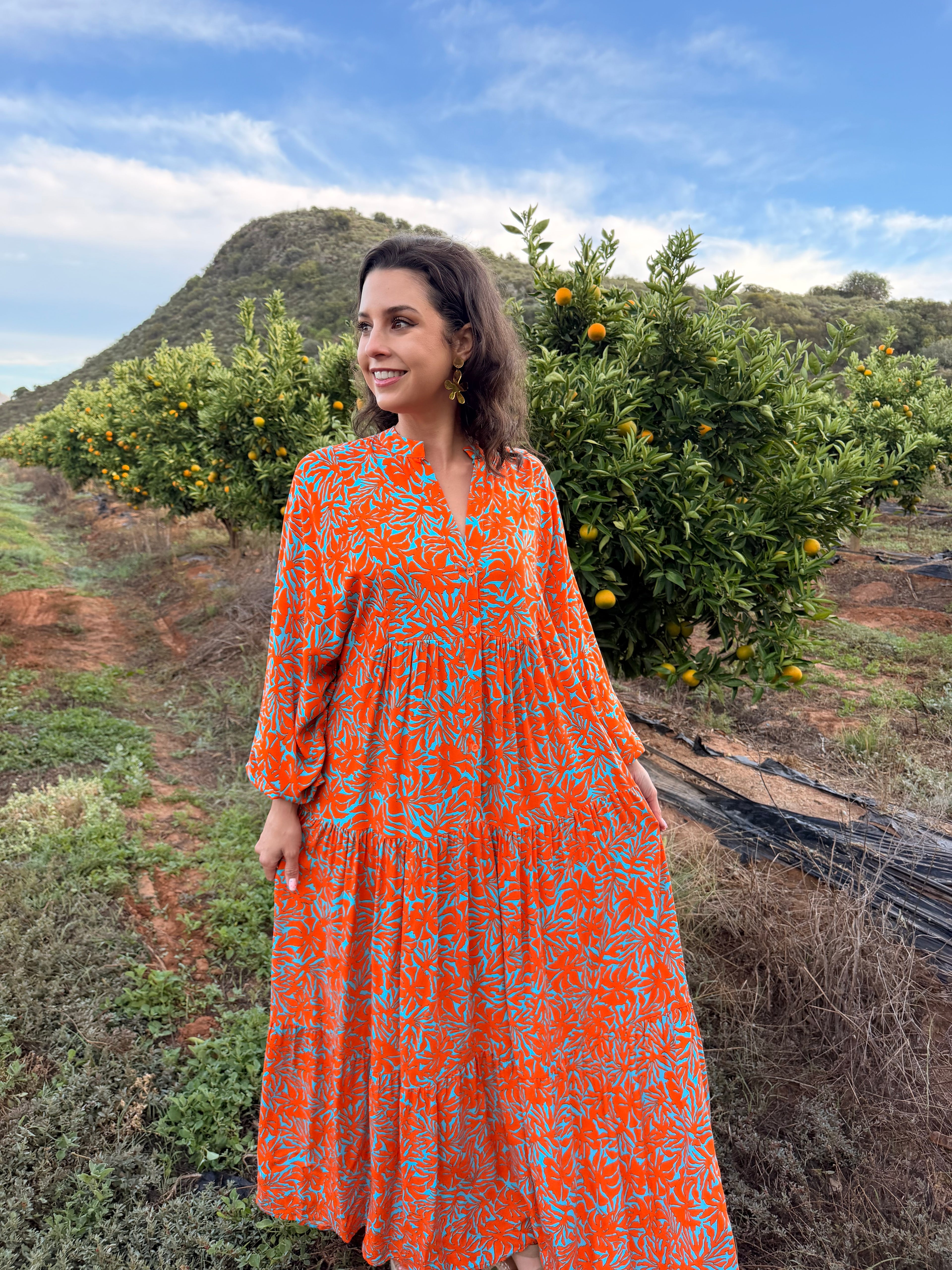 Jenna dress - Orange two tone