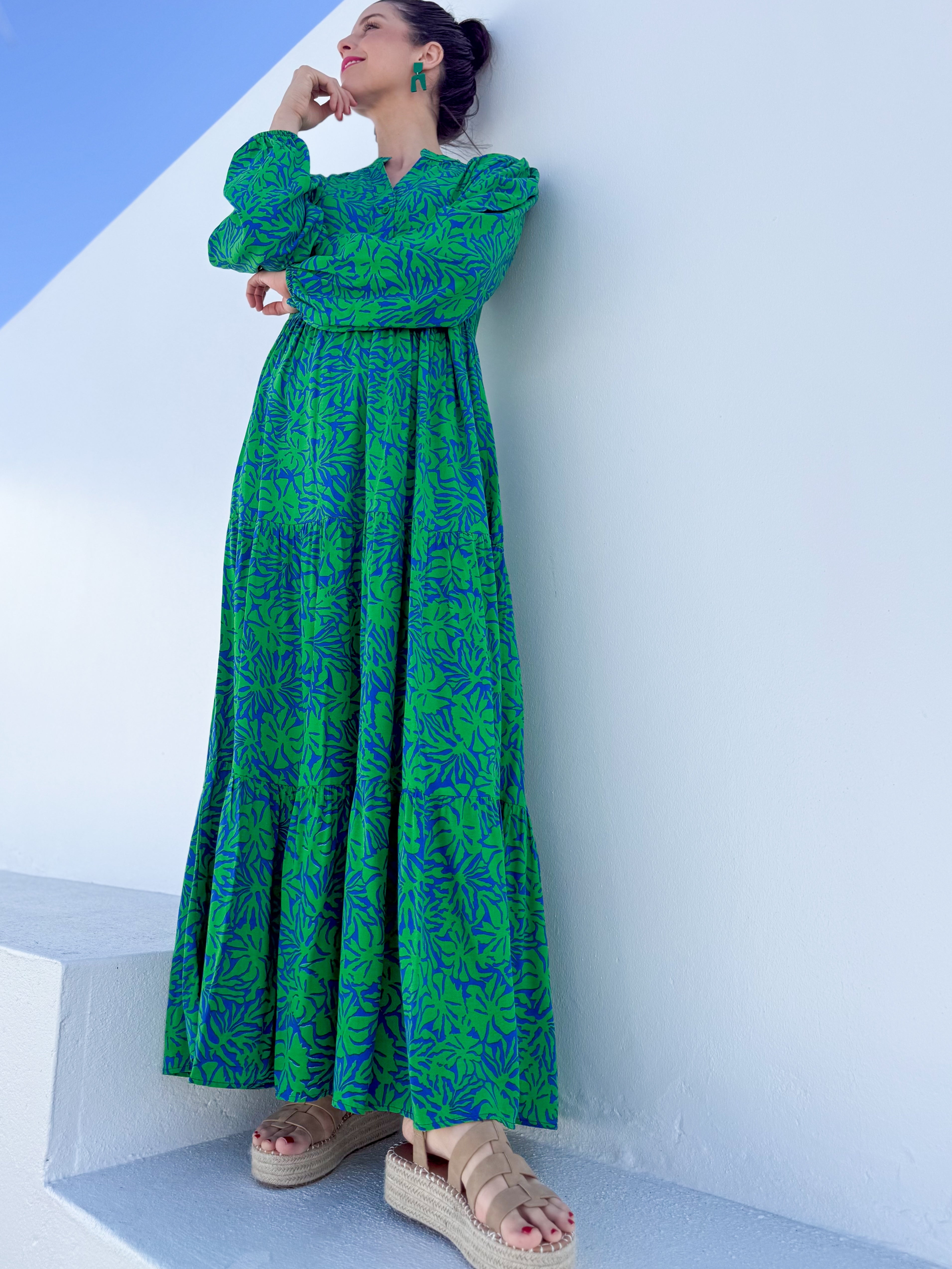 Thea dress - Green floral