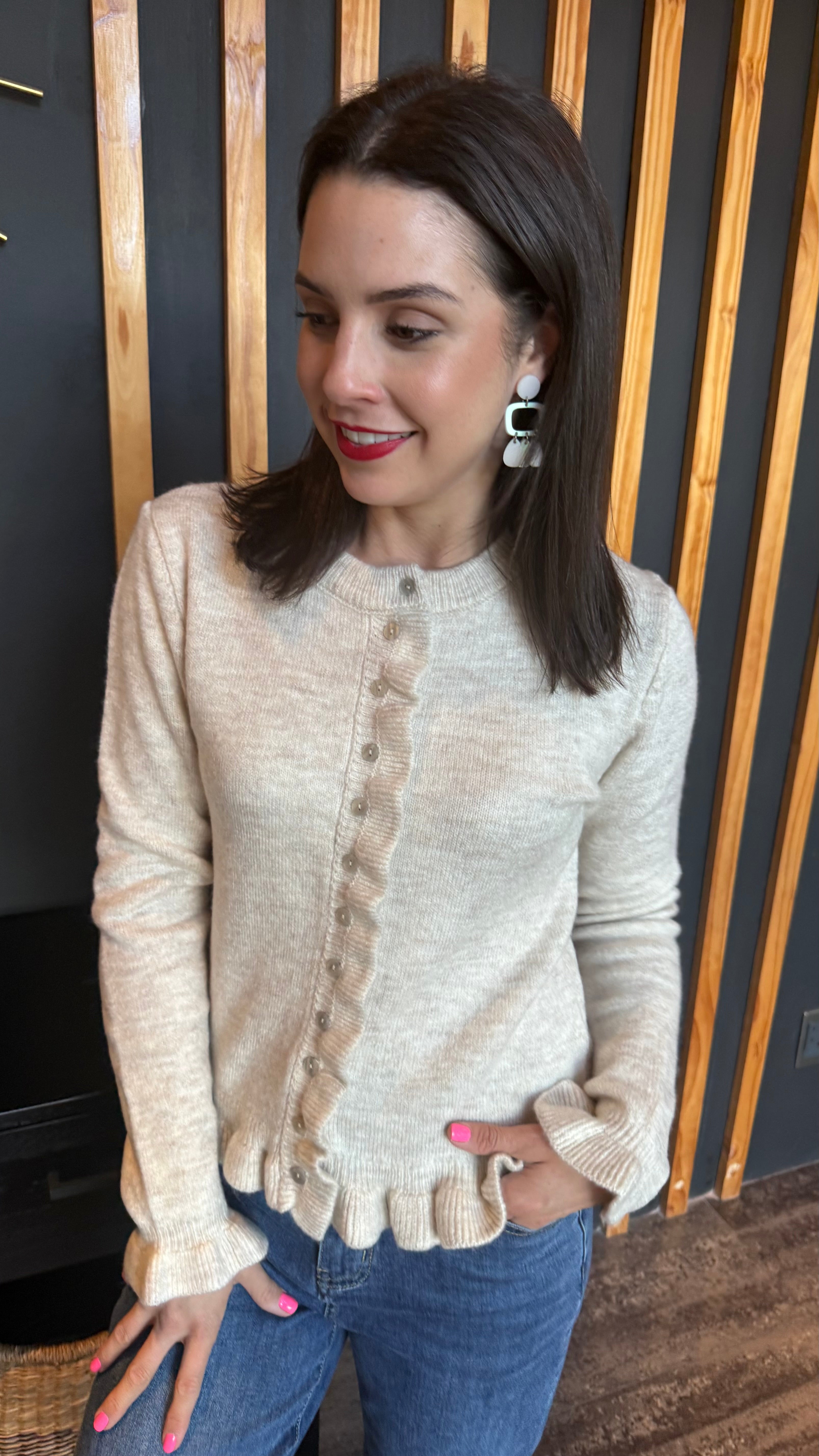 Frida frill knit - beige