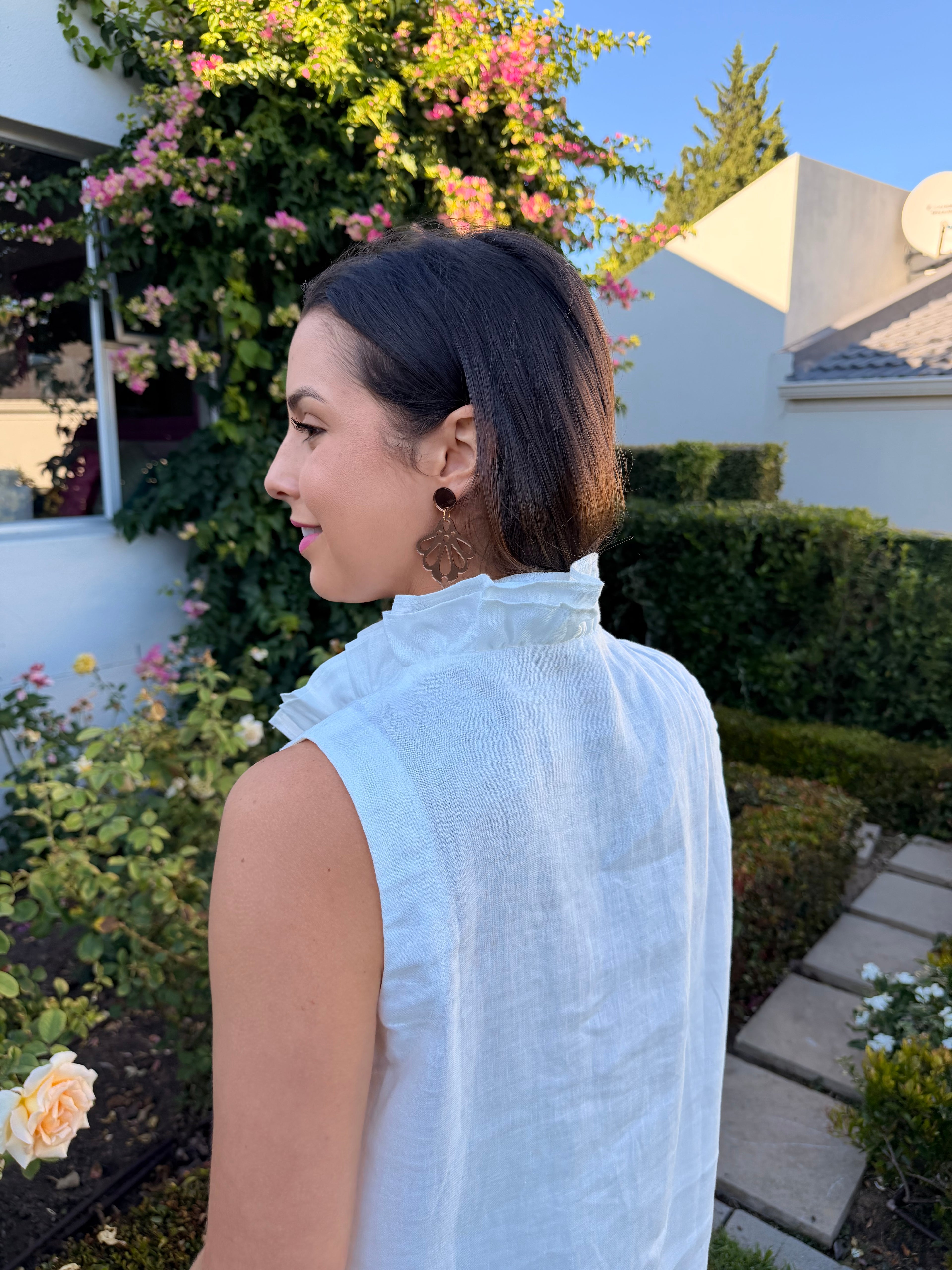 Rose Italian blouse - White linen