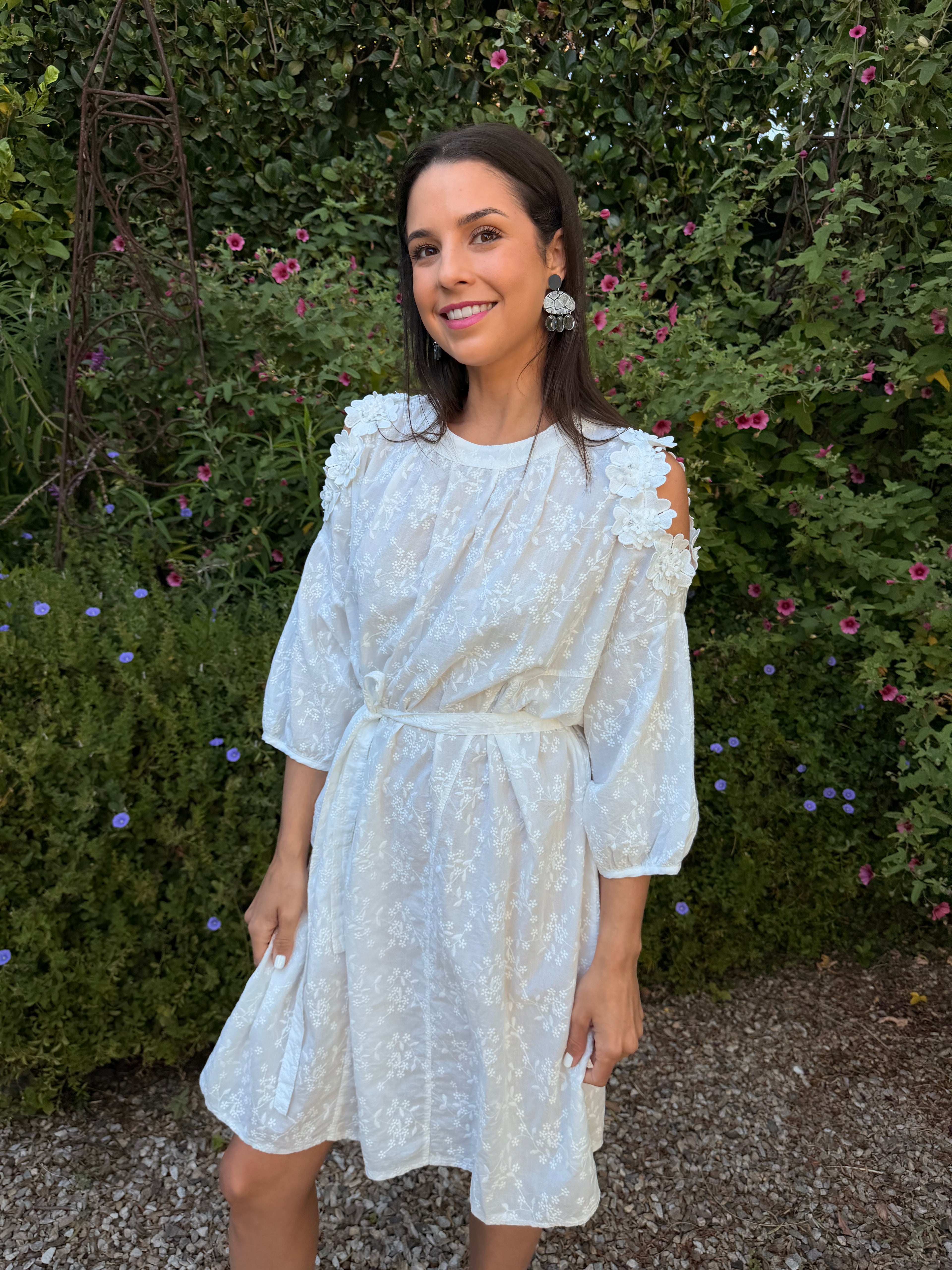 Liliana Italian dress - White anglaise