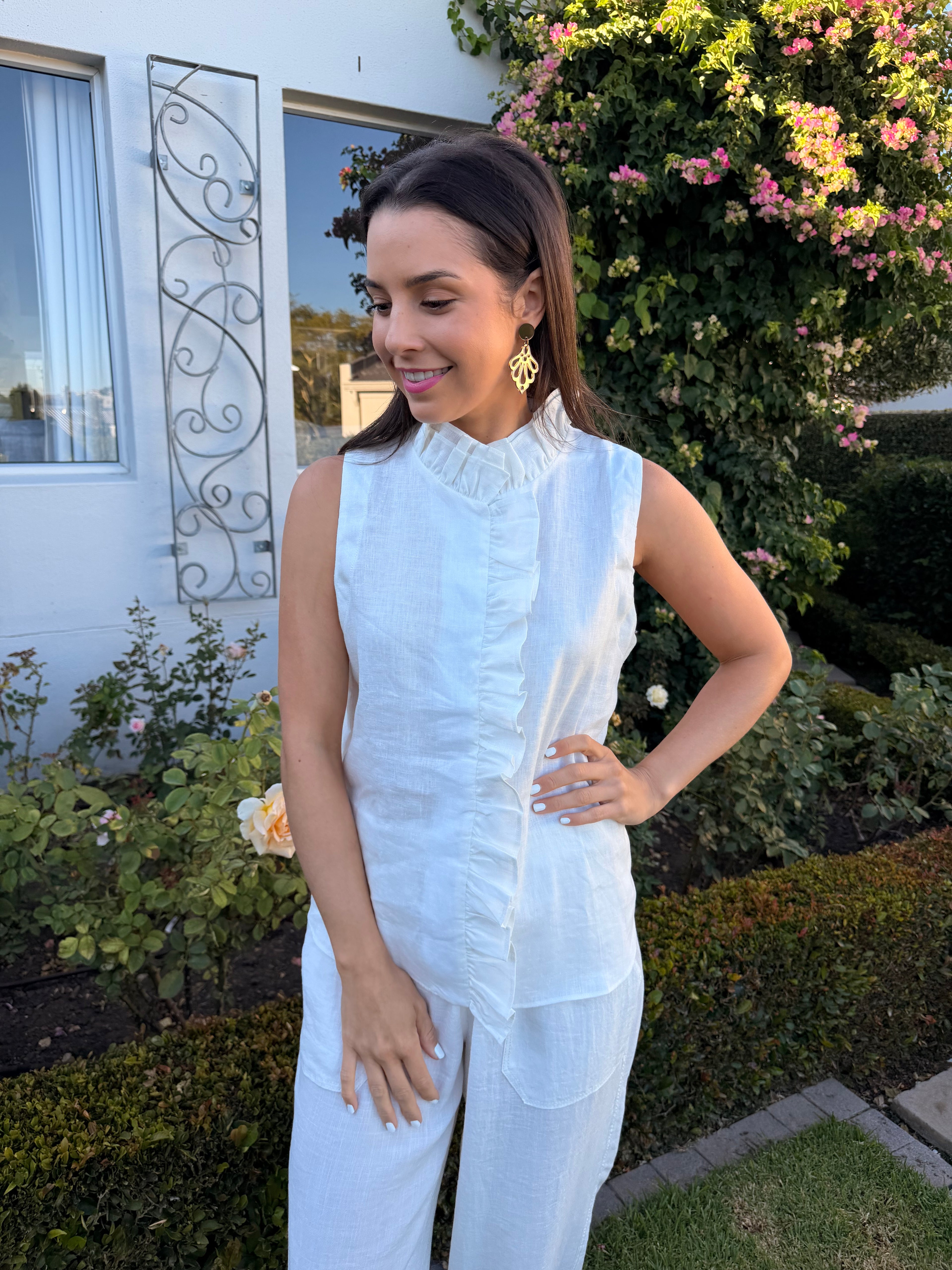 Rose Italian blouse - White linen