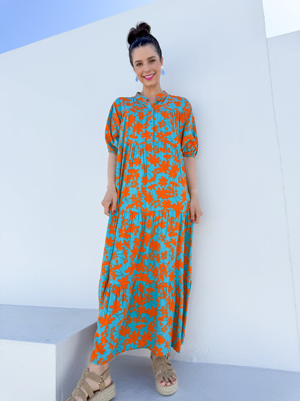 Barbara dress - Orange floral
