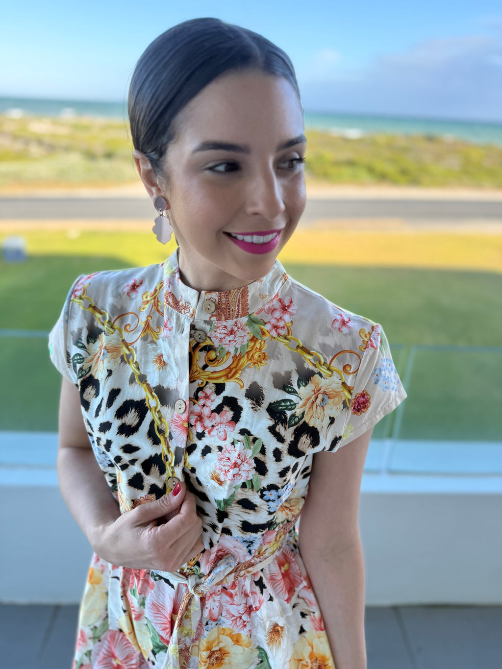 Bibi dress - beige leopard