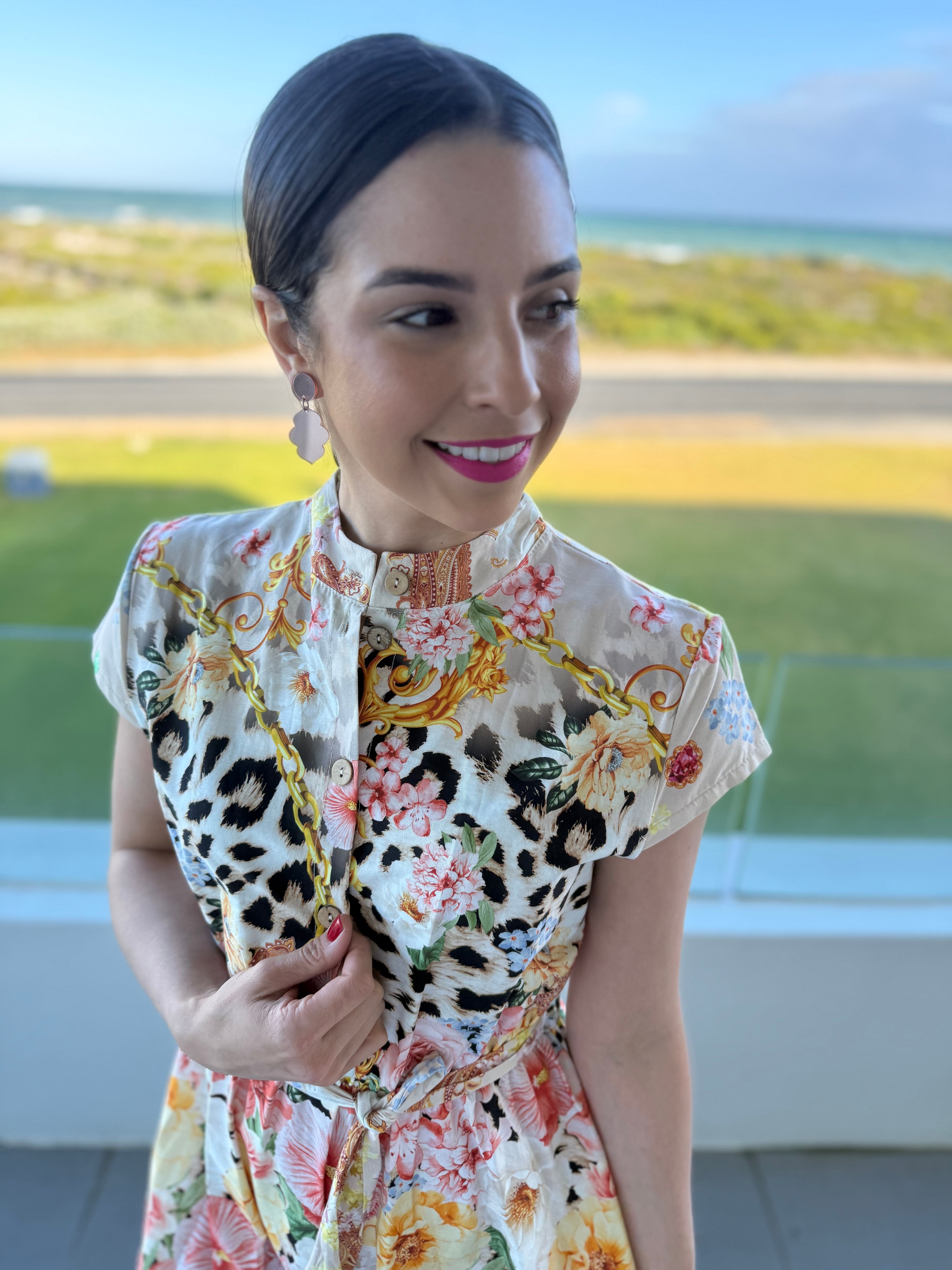 Bibi dress - beige leopard