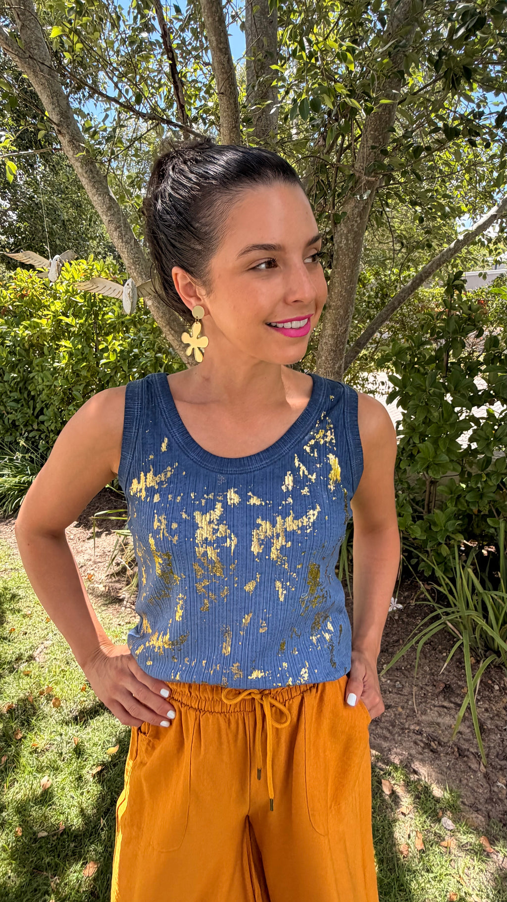 Italian tank top - Gold foil