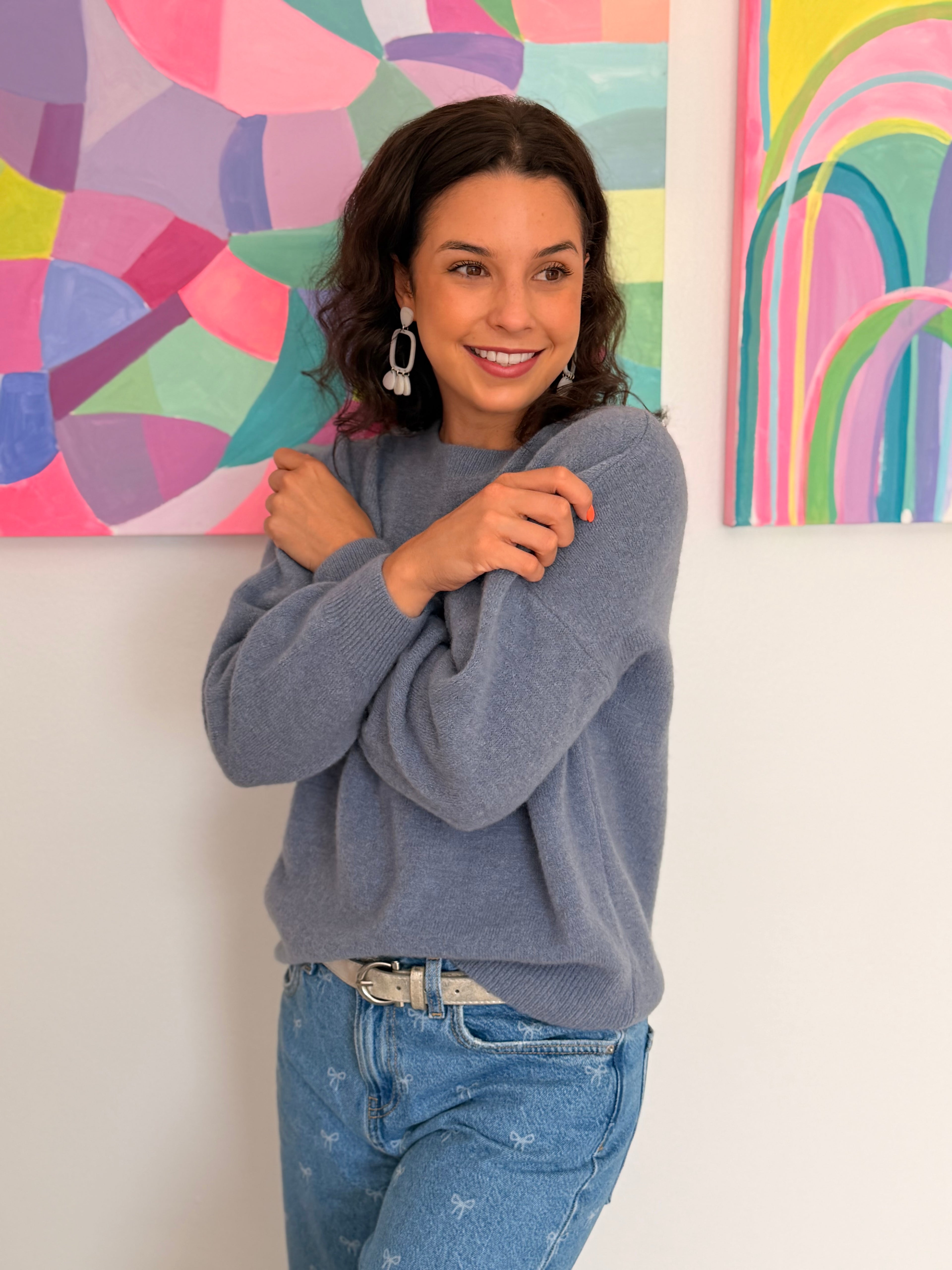 Baby alpaca knit - Denim blue