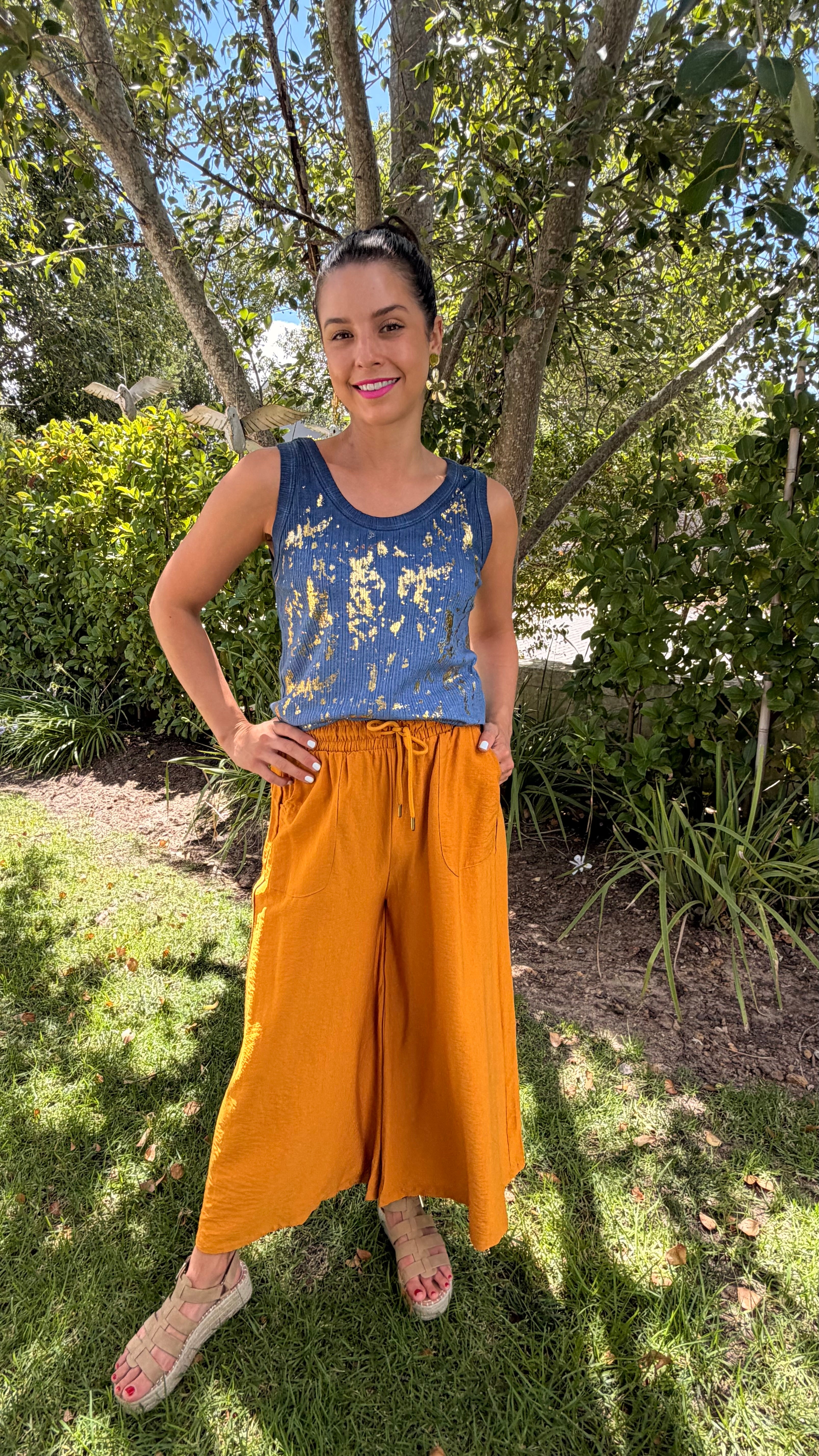 Italian tank top - Gold foil