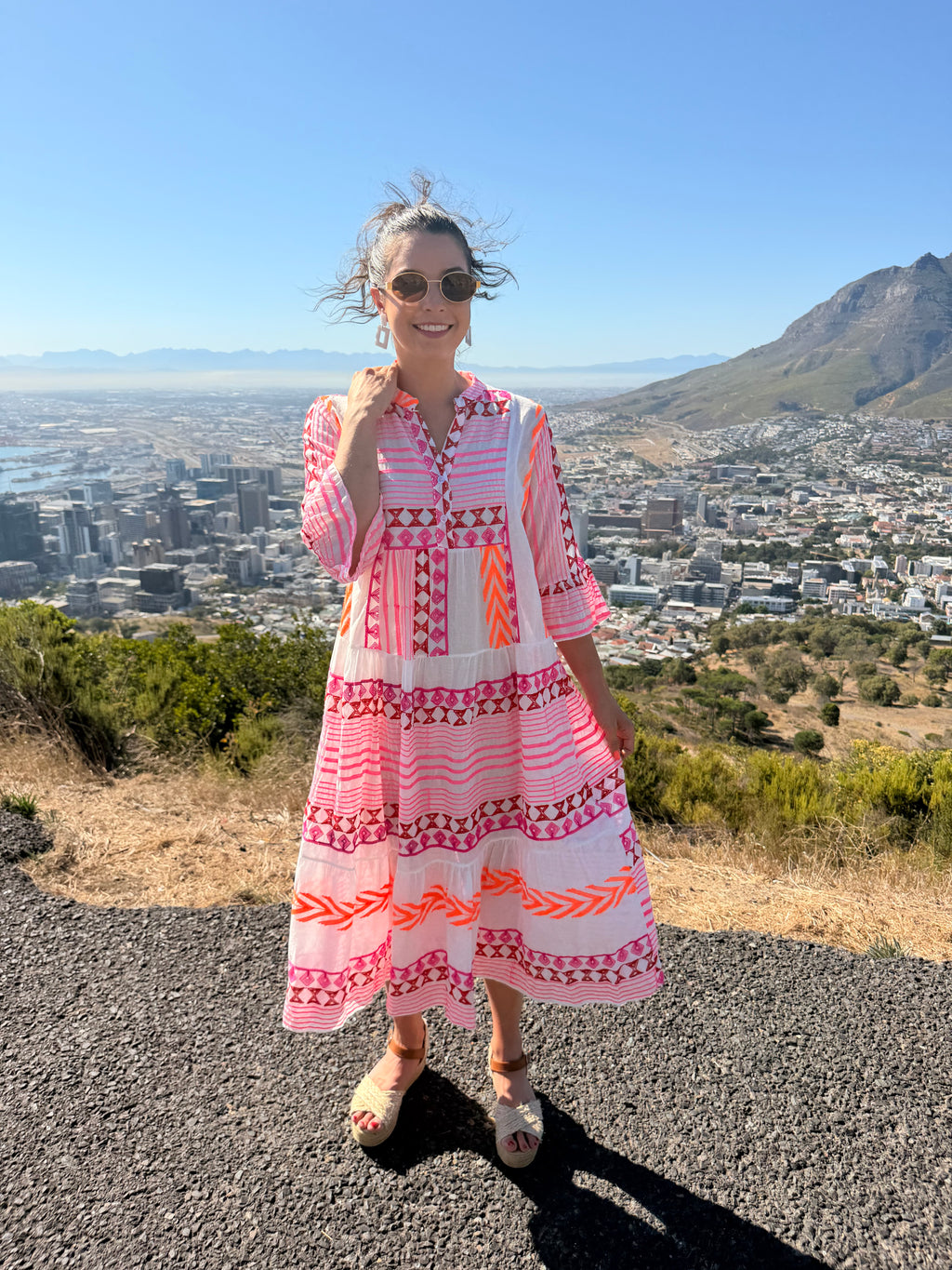 Nora dress - Pink & Orange