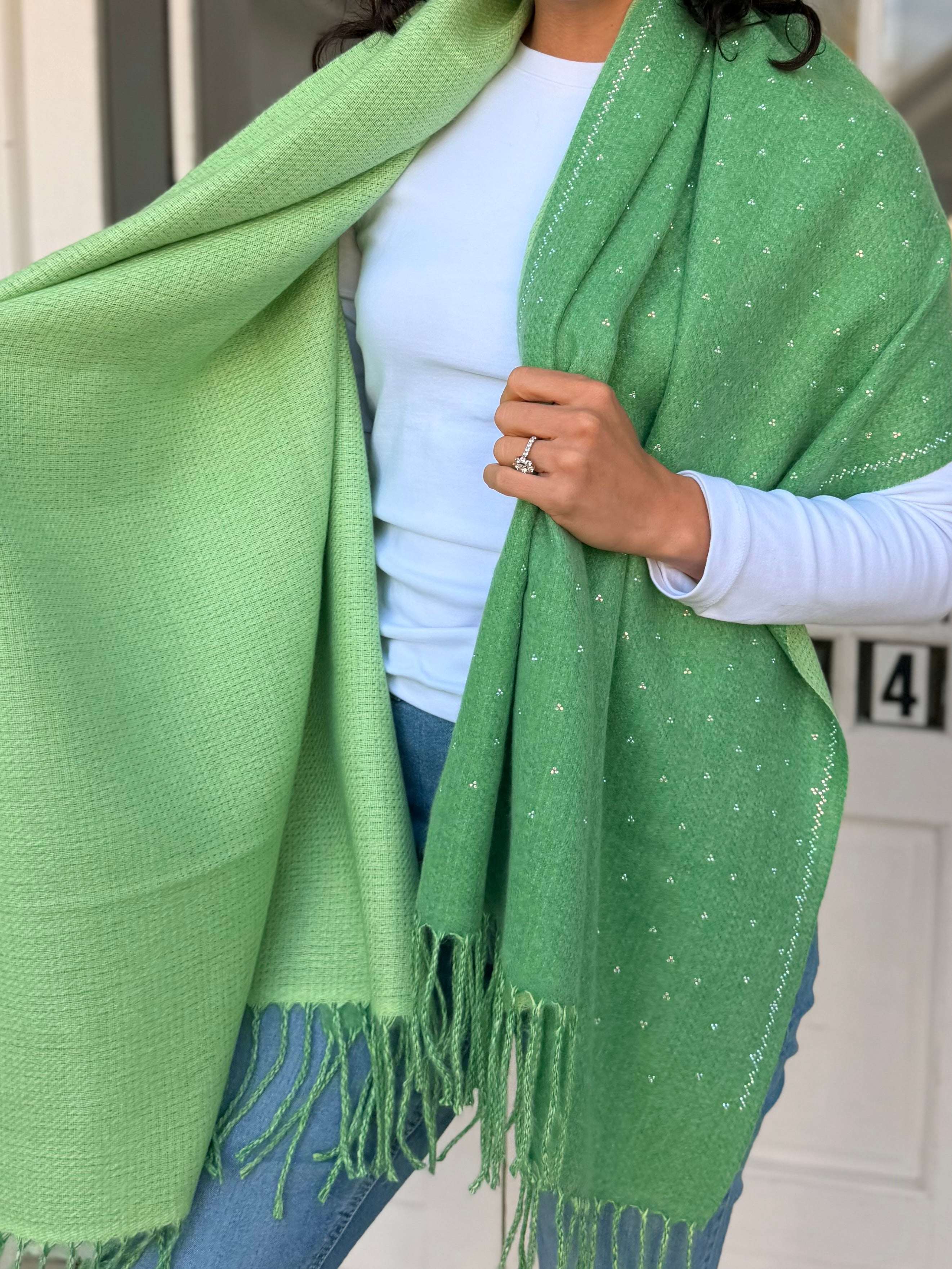 Cashmere shimmer scarf - Green