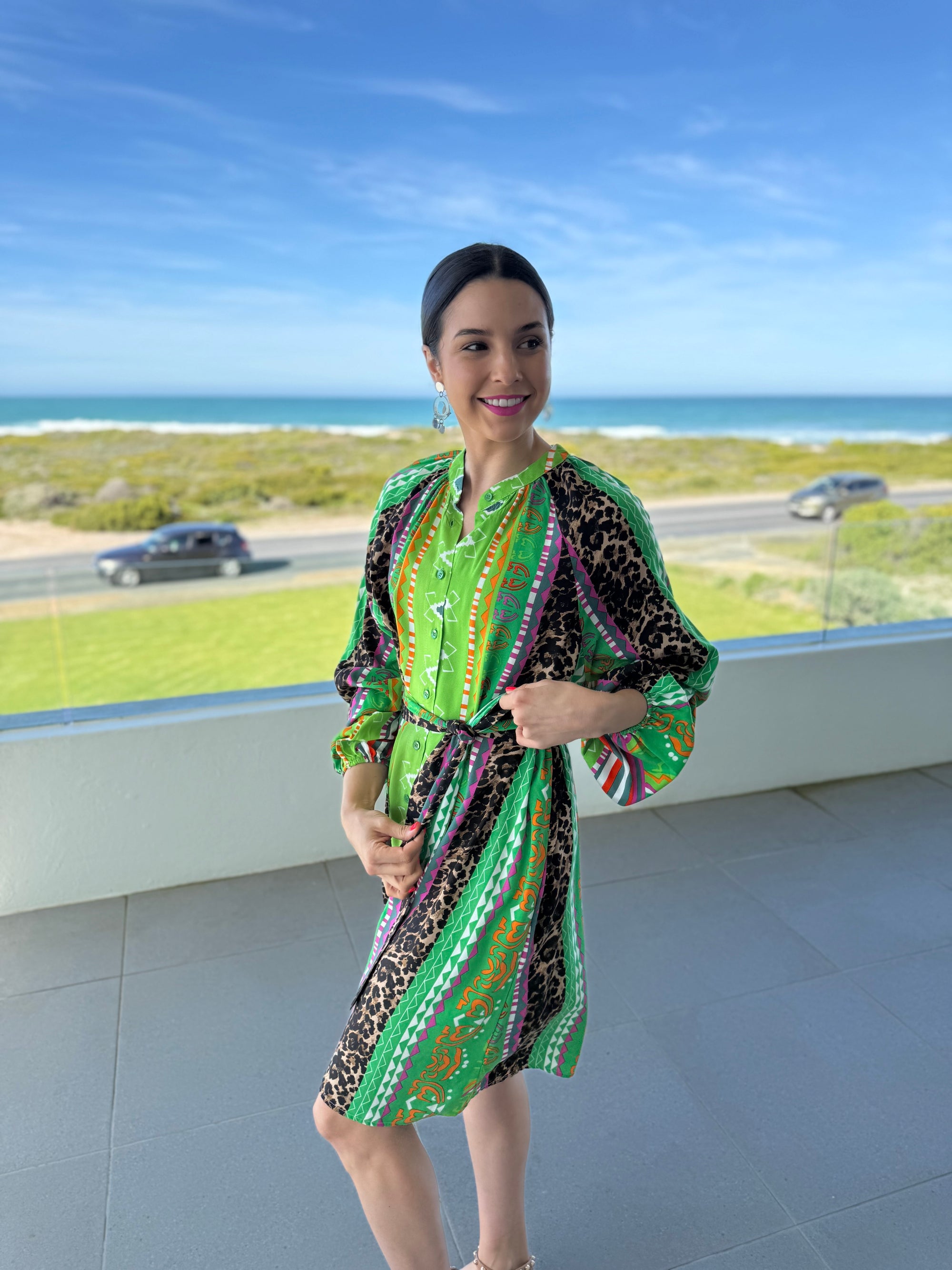 Gabby dress - Green leopard