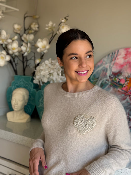 Baby alpaca knit - Stone heart