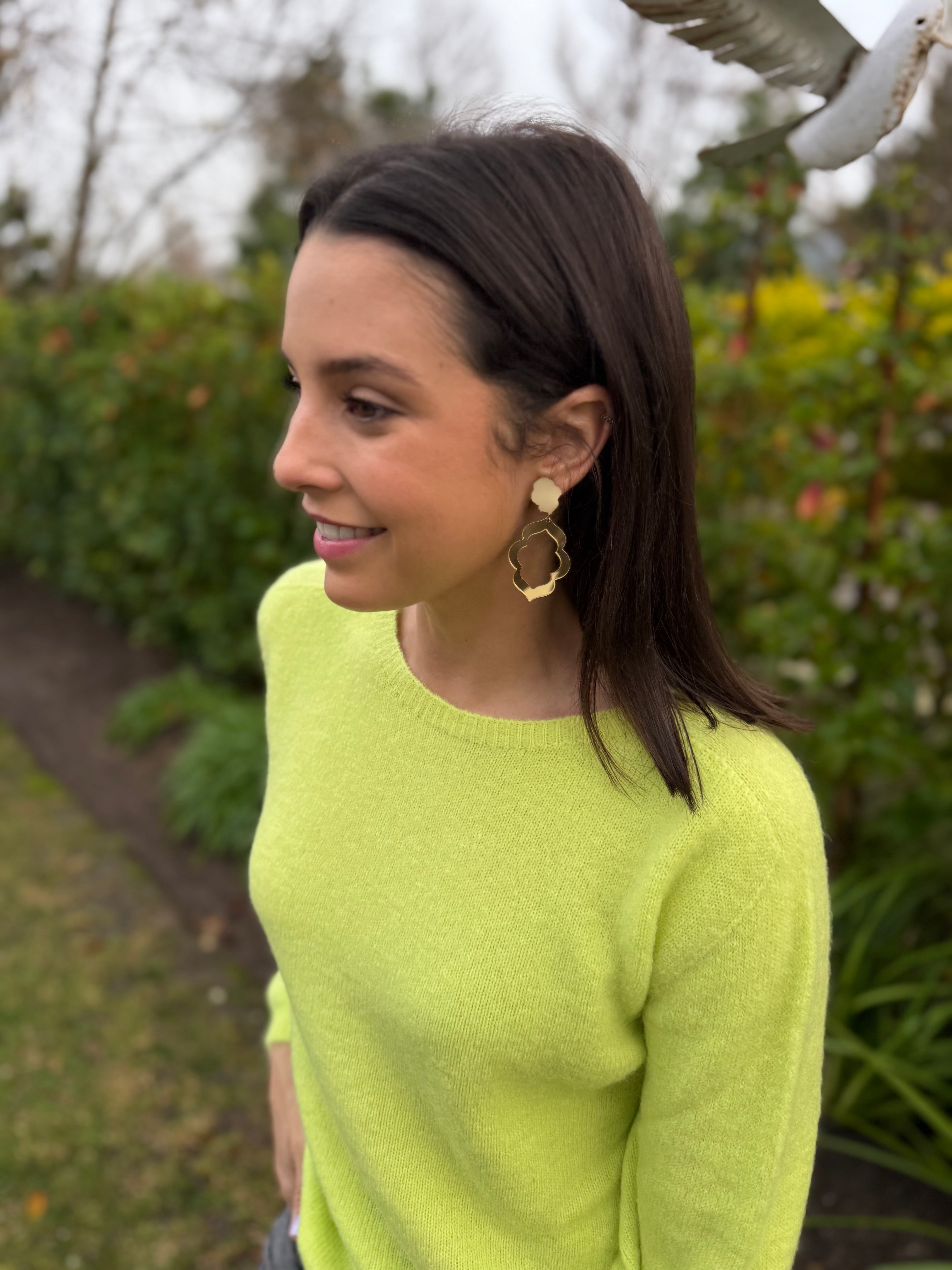 Baby alpaca knit (Round neck) - Lime