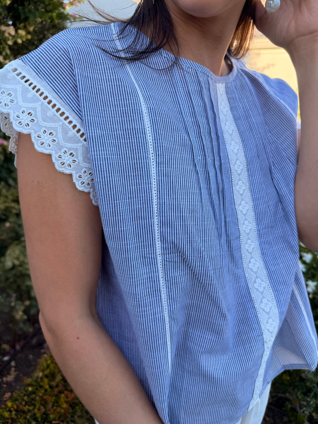 Mirna Italian blouse - Blue stripe