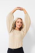 Mia top - beige stripe