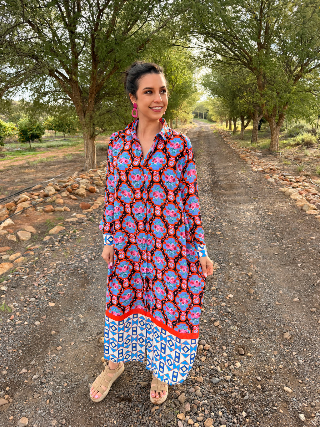 Phelia shirt dress - Watercolour roses
