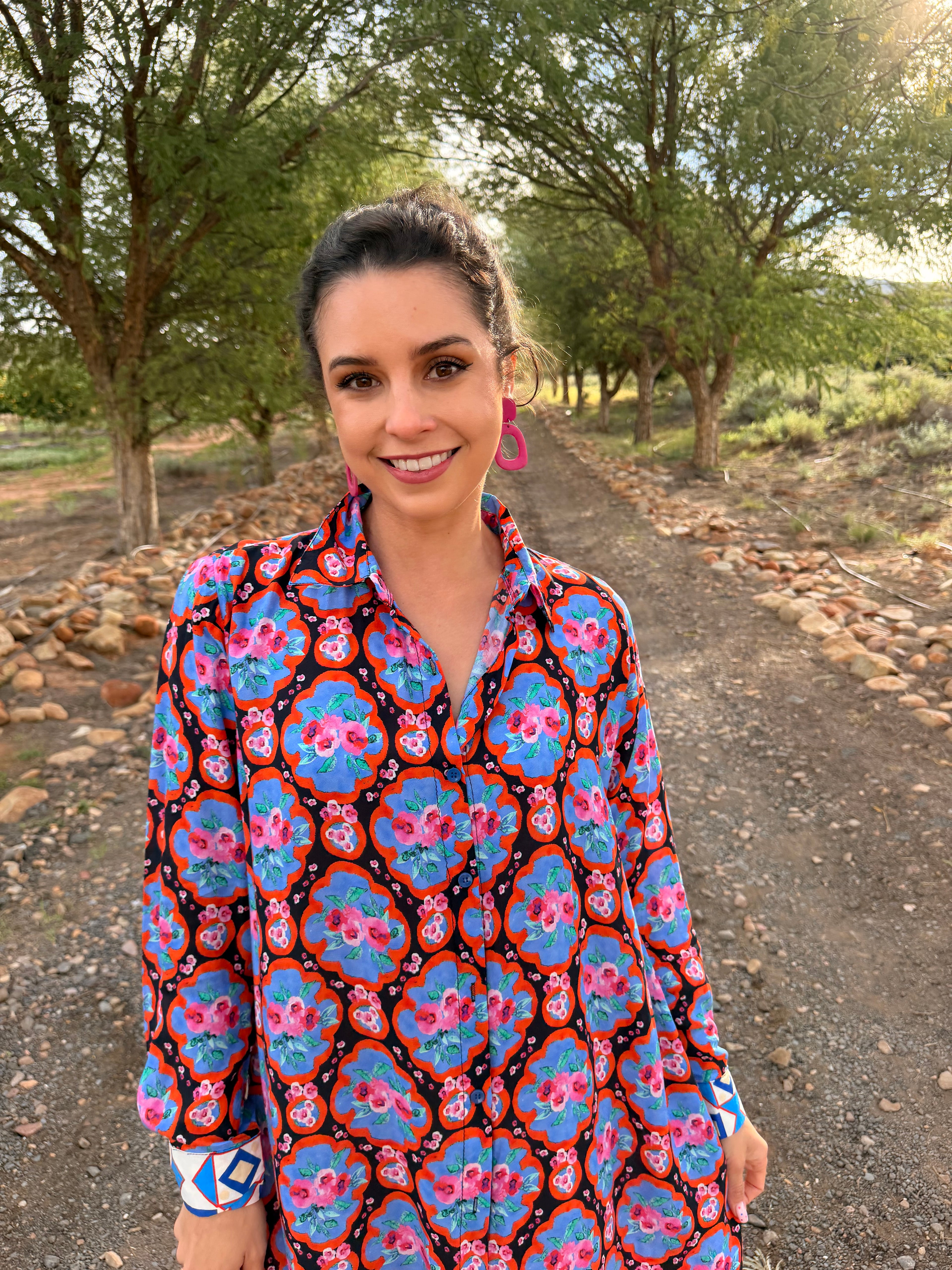 Phelia shirt dress - Watercolour roses
