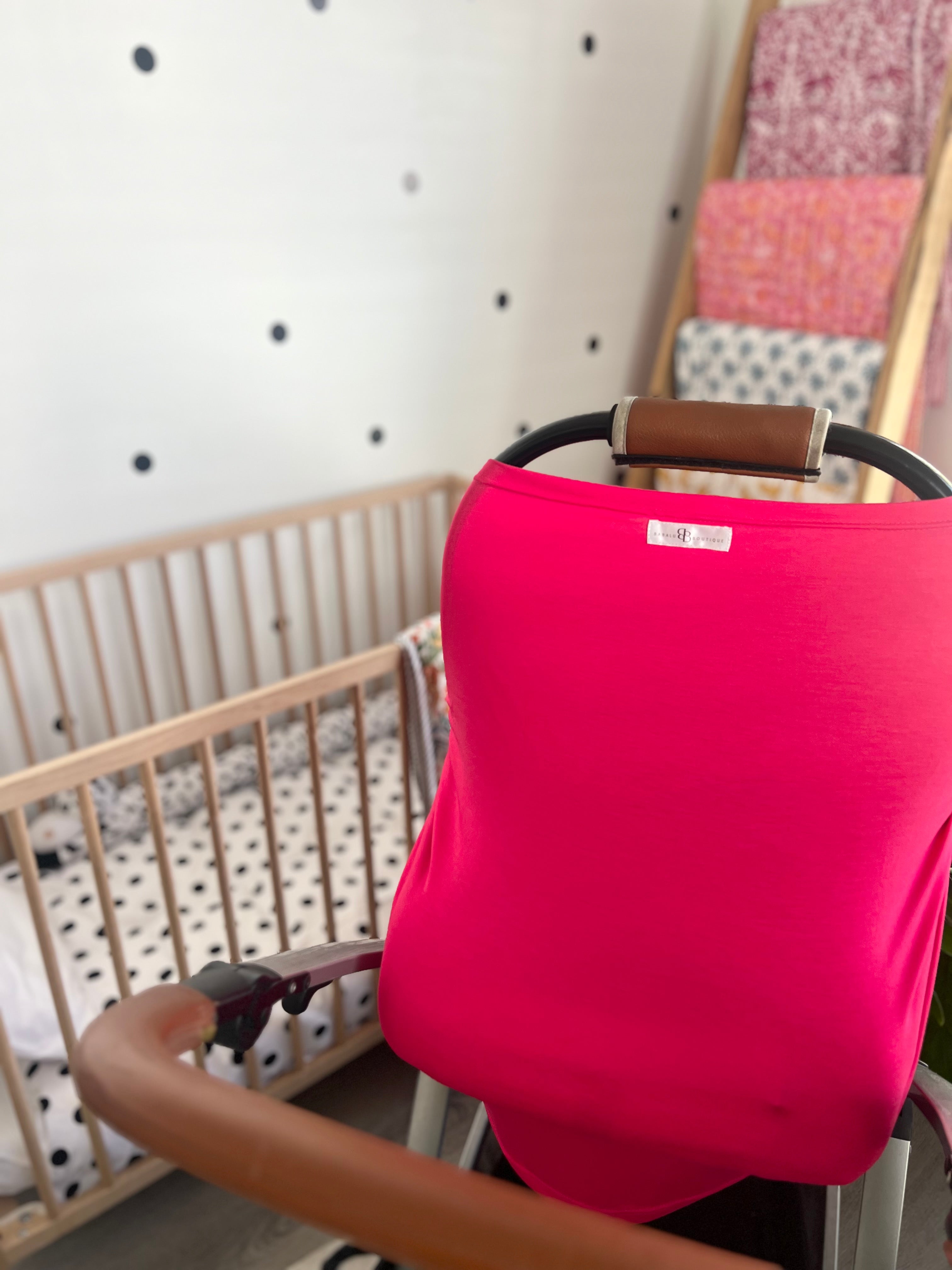 Carseat cover / feeding blanket - Cerise