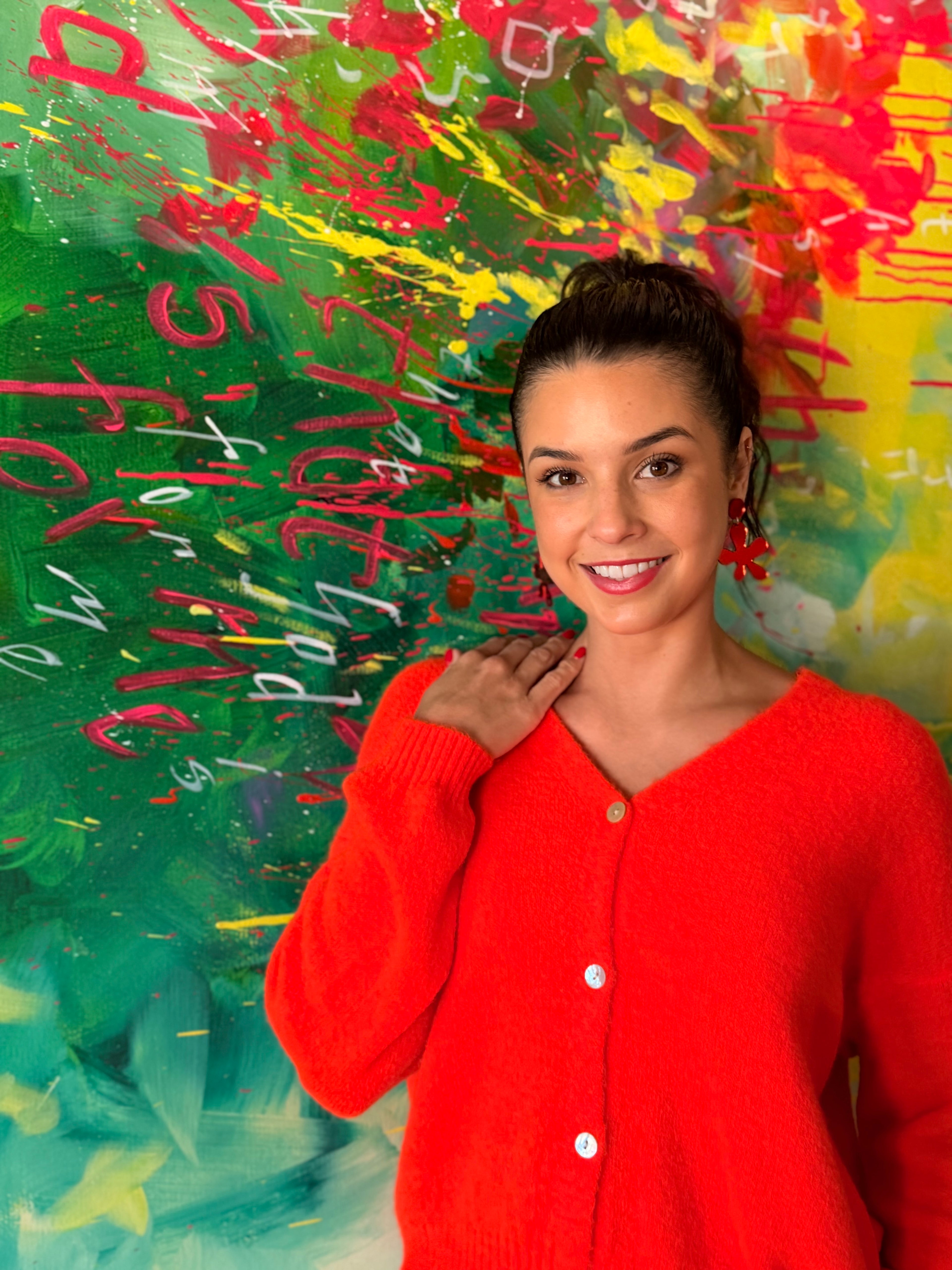 Baby alpaca cardigan - Orange